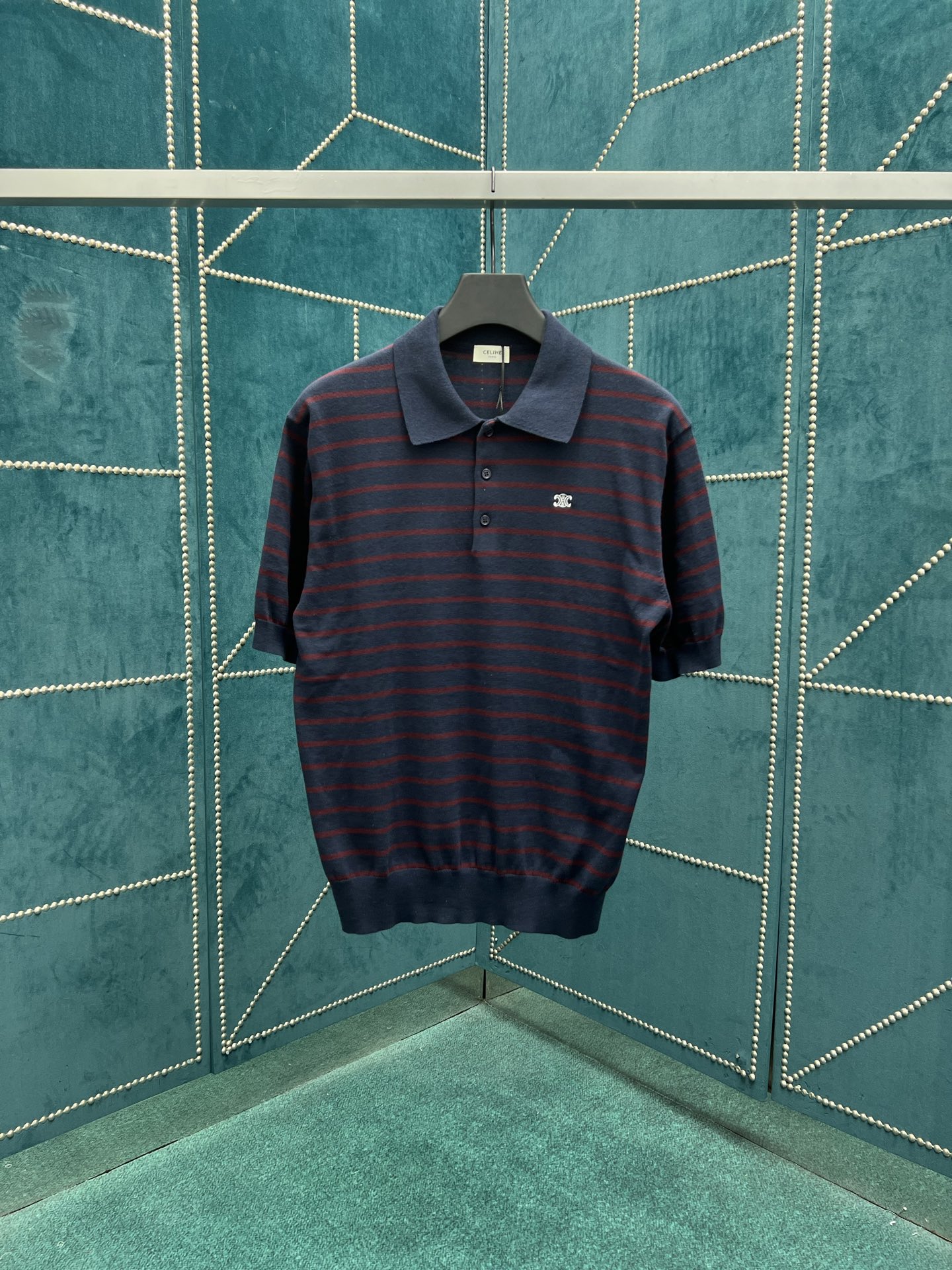 NO:454919,Celine 25ss new striped contrasting short-sleeved Polo shirt for men, high-version S.M.L.XL.,celine,T-shirt,alexander wang19860909赛琳 25ss新款条纹撞色短袖Polo衫 男款 高版本 码数S.M.L.XL.,,celine,T-shirt,alexander wang,Men's clothing