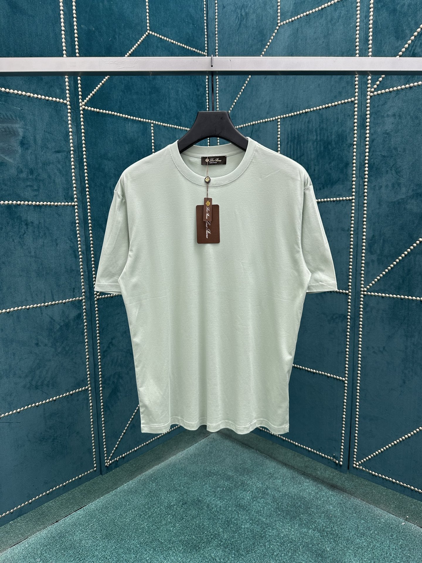 NO:465223,LP 25ss new solid color round neck pullover ribbed knitted short sleeves regular T-shirt Mint meadow size M.L.XL., loro piana, T-shirt,tees, t-shirt,alexander wang19860909LP 25ss新款纯色圆领套头罗纹针织短袖 常规T恤 薄荷草甸 码数M.L.XL.,,loro piana,T-shirt,tees，t-shirt,alexander wang,Men's clothing
