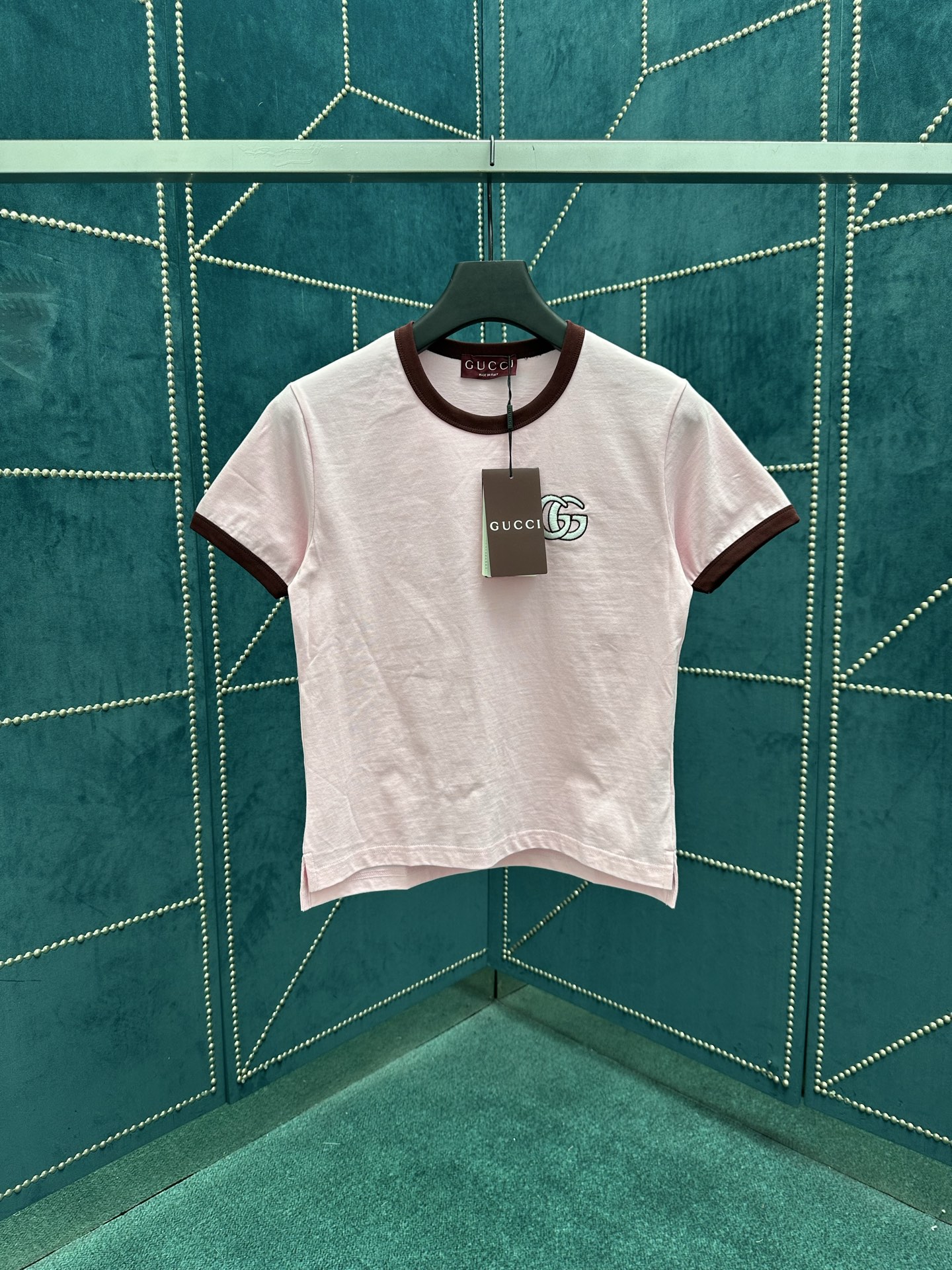 NO:496385,G Home 25ss new letter printing jersey round neck short sleeve regular T-shirt women's pink S.M.L., gucci, T-shirt,tees, t-shirt,alexander wang19860909G家 25ss新款字母印花平纹针织圆领短袖 常规T恤 女款 粉色 码数S.M.L.,,gucci,T-shirt,tees，t-shirt,alexander wang,Men's clothing