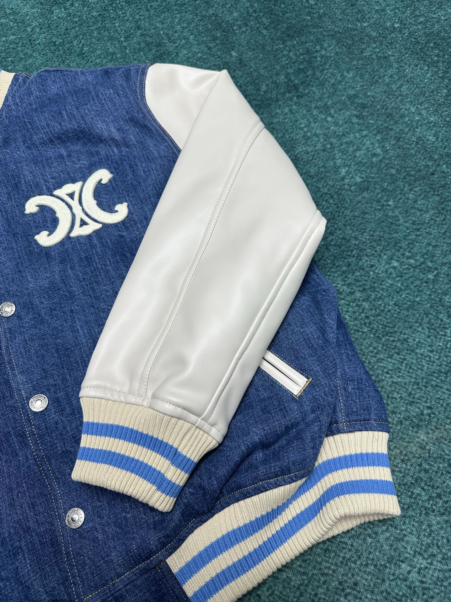 P1056 Céline 25ssstrromphe TRAIL Cowboy Zero Baseball jacket, high-end version Number: S.M.L.XL. - 图片 5
