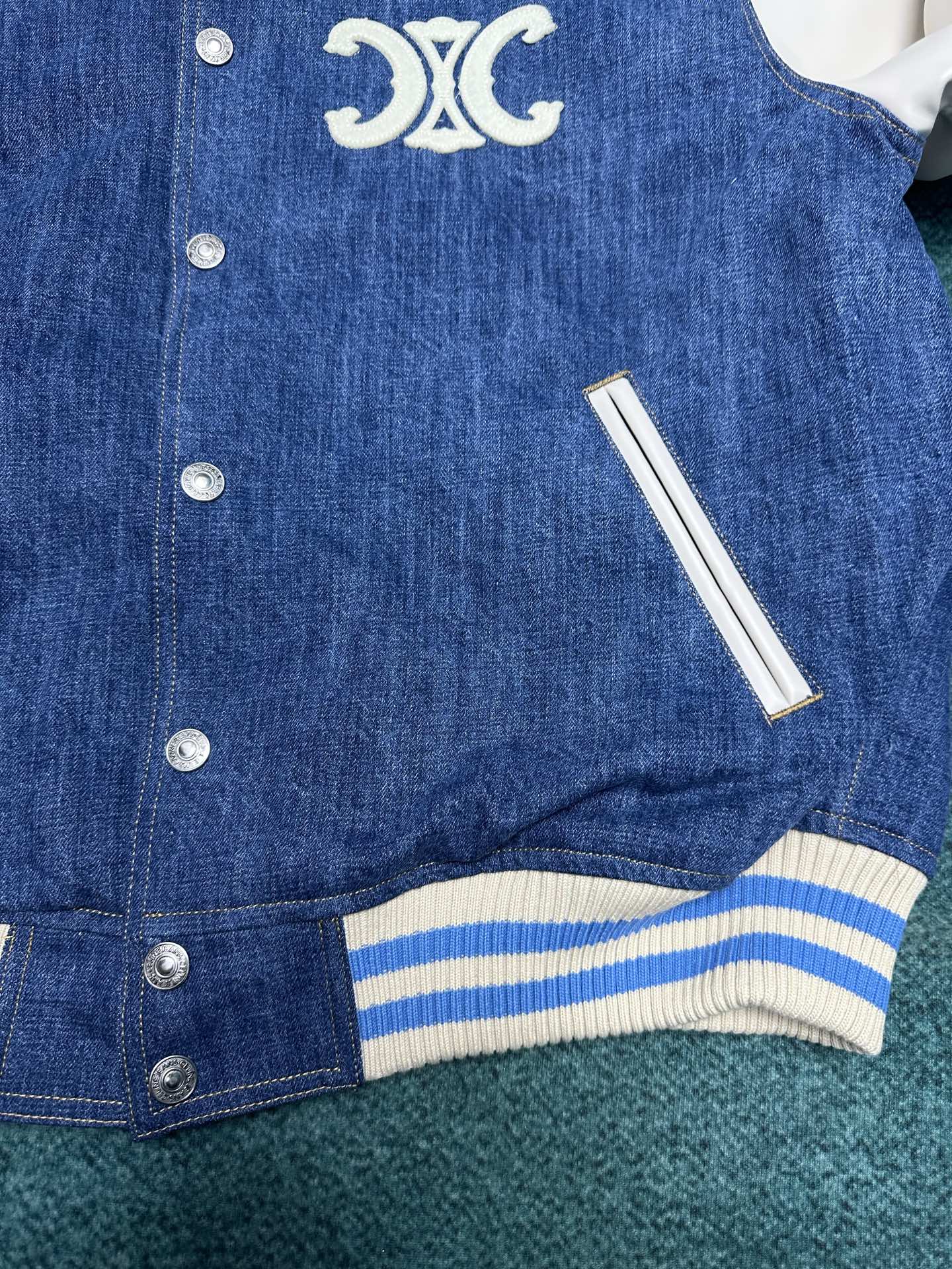P1056 Céline 25ssstrromphe TRAIL Cowboy Zero Baseball jacket, high-end version Number: S.M.L.XL. - 图片 6