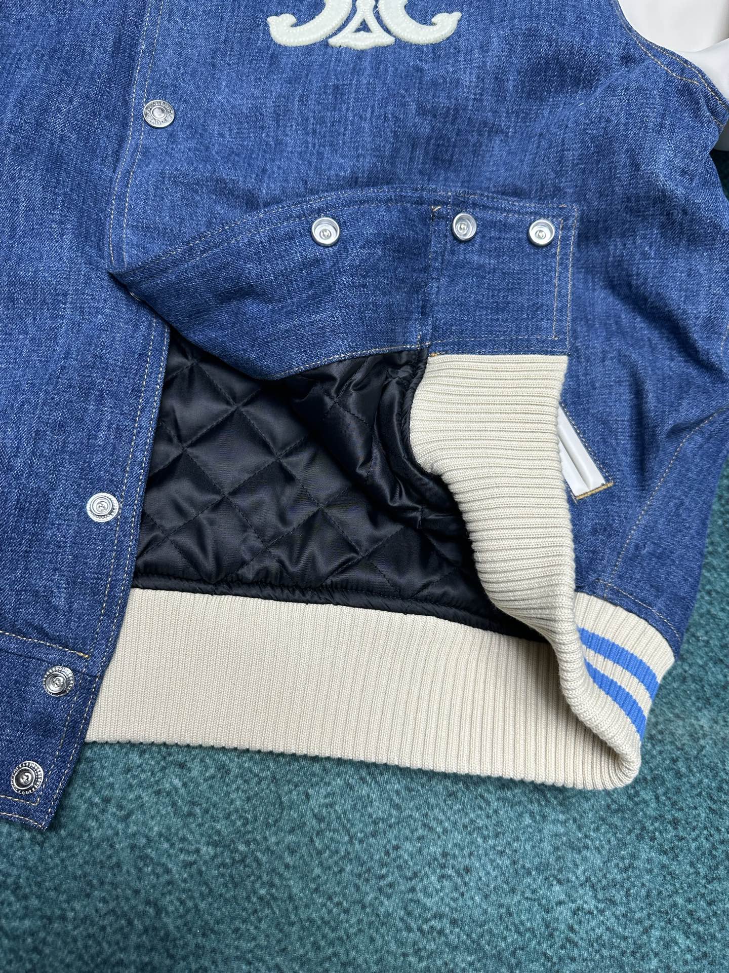 P1056 Céline 25ssstrromphe TRAIL Cowboy Zero Baseball jacket, high-end version Number: S.M.L.XL. - 图片 7