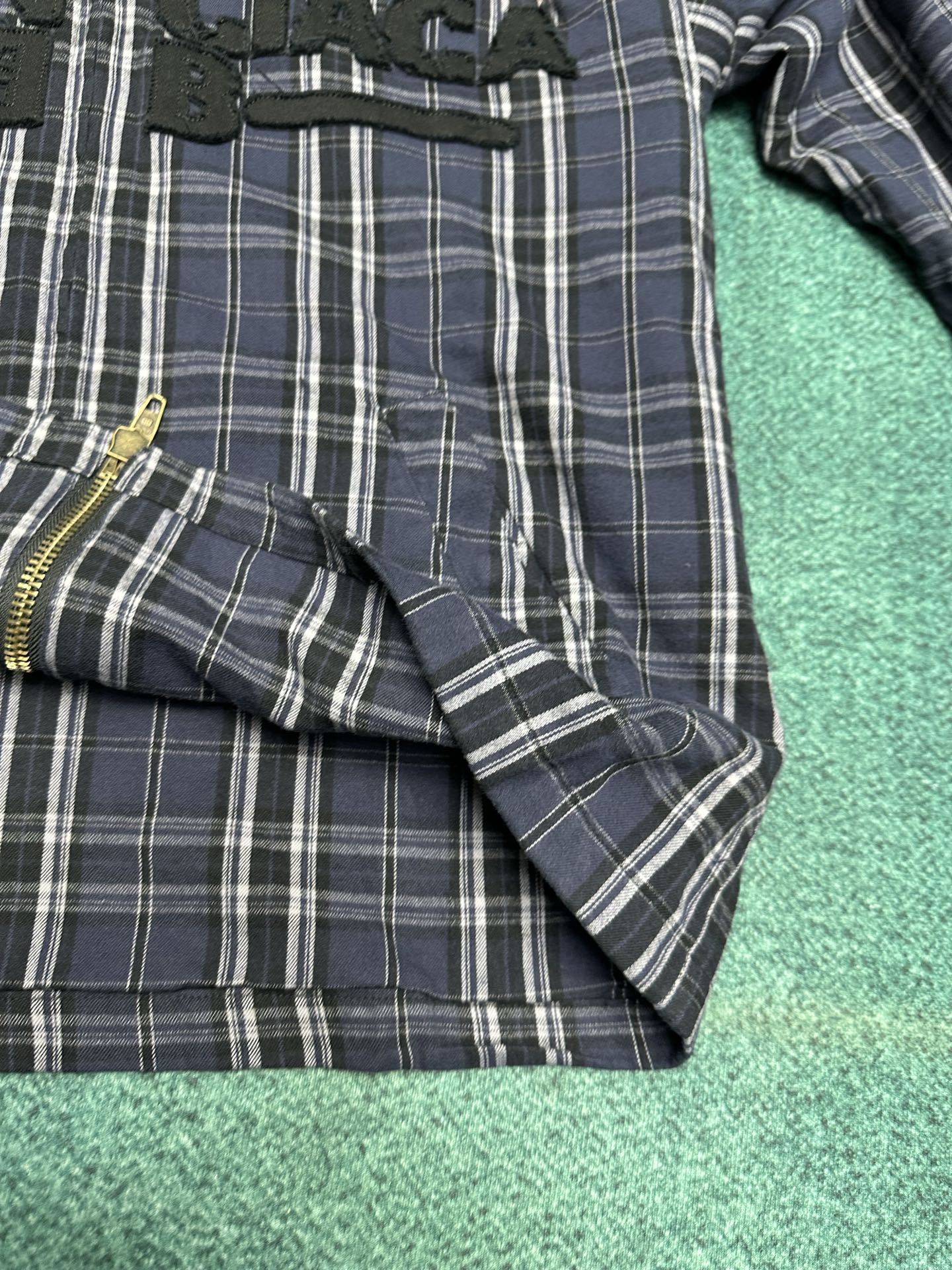 “Paris 25ss New Hat Zipper Jacket in Navy Blue & Gray Flannel – High-End Version S.M.L” - 图片 7