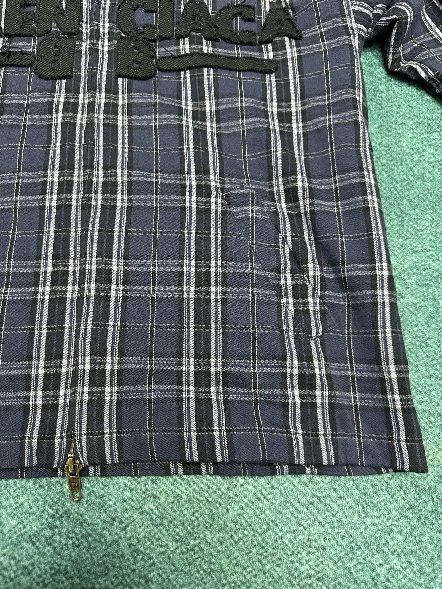 “Paris 25ss New Hat Zipper Jacket in Navy Blue & Gray Flannel – High-End Version S.M.L” - 图片 6