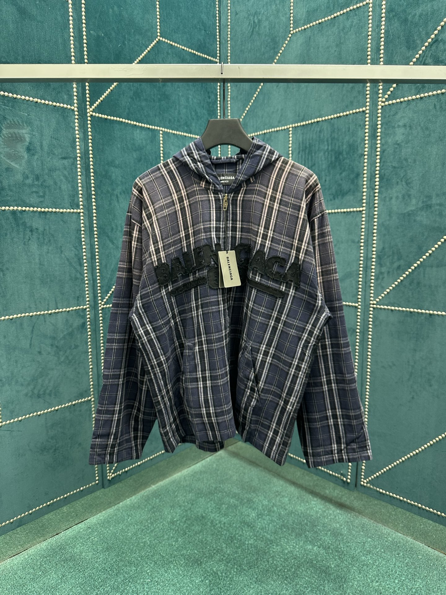 “Paris 25ss New Hat Zipper Jacket in Navy Blue & Gray Flannel – High-End Version S.M.L” - 图片 1