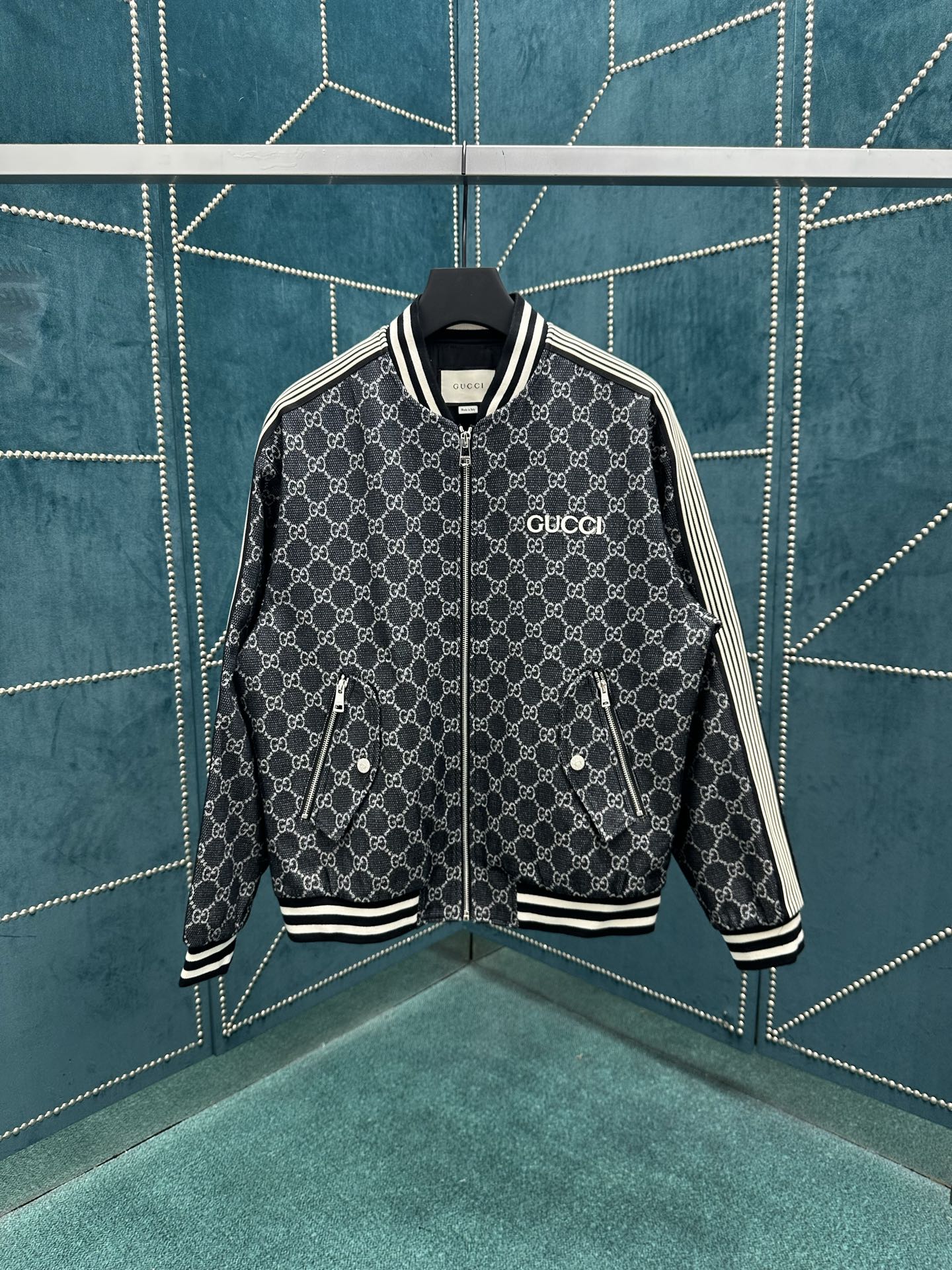 NO:506250,G Home 25ss new old-fashioned zipper jacket with brand embroidery on the chest Baseball collar High version Number of 48.50.52.54.56., gucci, jackets & coats, alexander wang19860909G家25ss新款老花拉链夹克 胸口带有品牌刺绣 棒球领 高版本 码数48.50.52.54.56.,,gucci,jackets & coats,alexander wang,Men's clothing