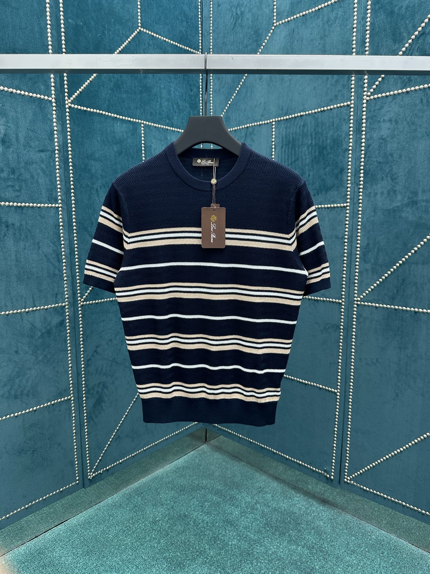 NO:512094,LP 25ss new striped sweater round neck pullover, high version men's size S.M.L.XL., loro piana, alexander wang19860909LP 25ss新款条纹针织衫 圆领套头,高版本 男款 码数S.M.L.XL.,,loro piana,alexander wang,Men's clothing