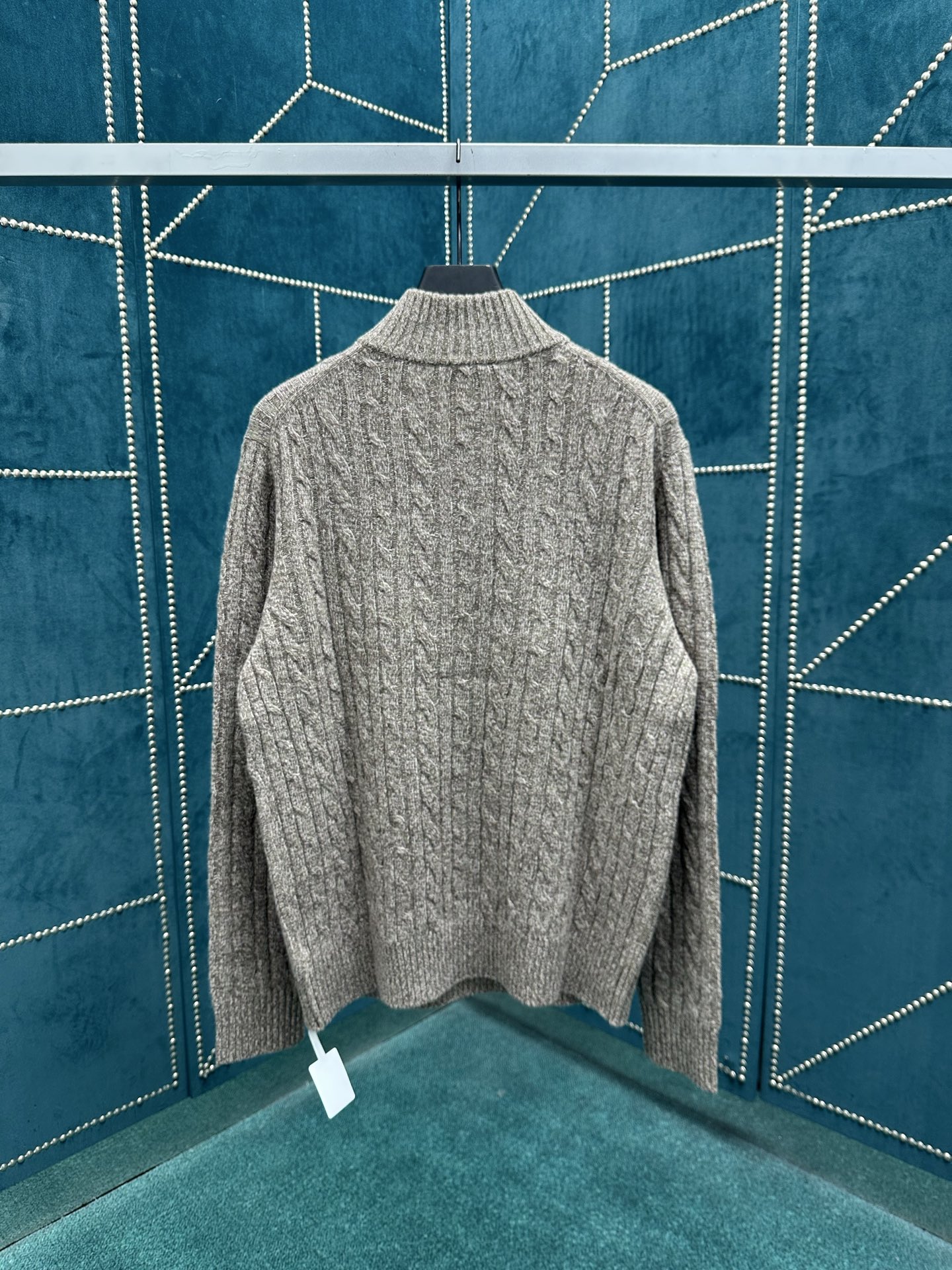 lP🆕 25ss新款拉链纯色长袖羊绒衫 男款 咖色码数：S.M.L.