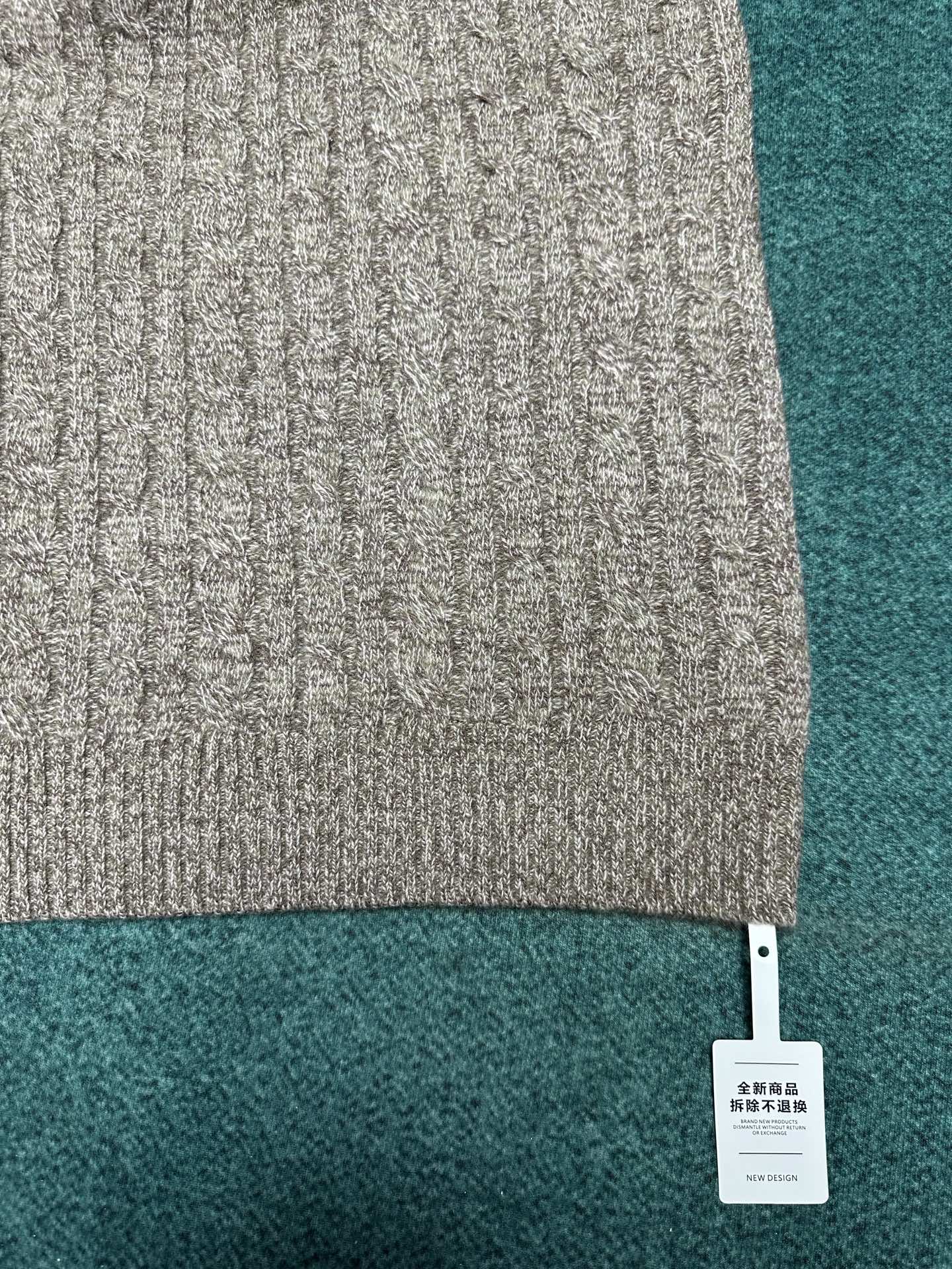 lP🆕 25ss新款拉链纯色长袖羊绒衫 男款 咖色码数：S.M.L.