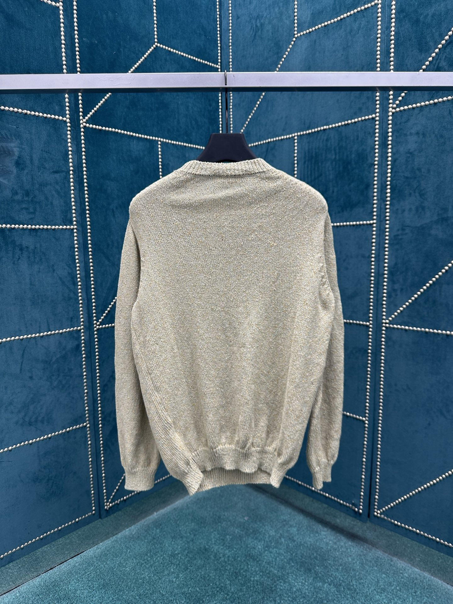 lP🆕 25ss新款纯棉长袖罗纹圆领男款 薄荷色码数：S.M.L.