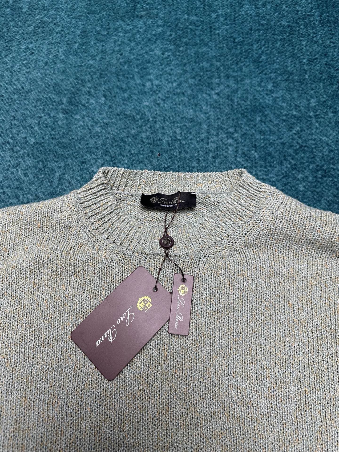 lP🆕 25ss新款纯棉长袖罗纹圆领男款 薄荷色码数：S.M.L.