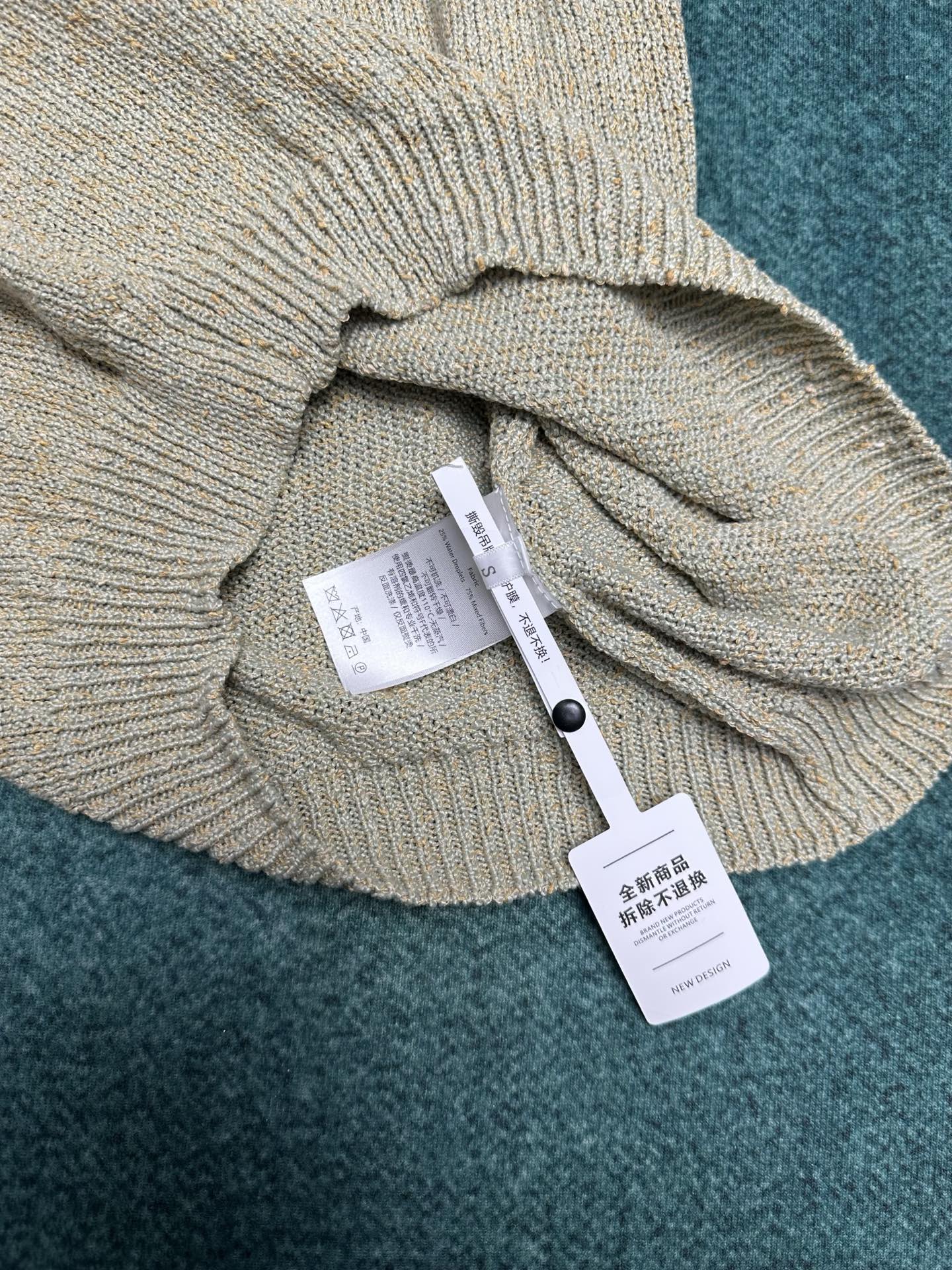 lP🆕 25ss新款纯棉长袖罗纹圆领男款 薄荷色码数：S.M.L.