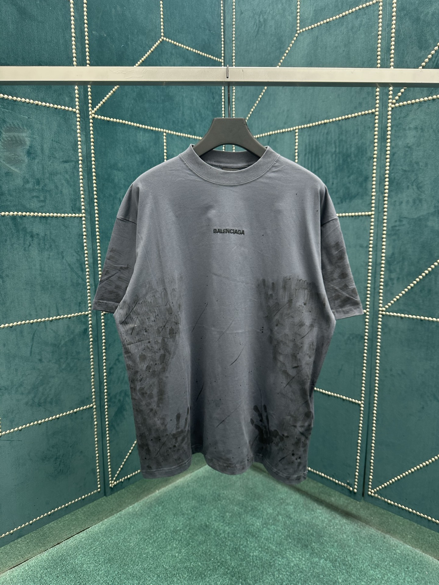 NO:517153,Paris 25ss new faded effect printed embroidered cotton round neck short-sleeved T-shirt medium version for men Size XS.S.M., T-shirt,tees, t-shirt,alexander wang19860909巴黎 25ss新款褪色效果印花刺绣棉质圆领短袖T恤 中号版型 男款 码数XS.S.M.,,T-shirt,tees，t-shirt,alexander wang,Men's clothing