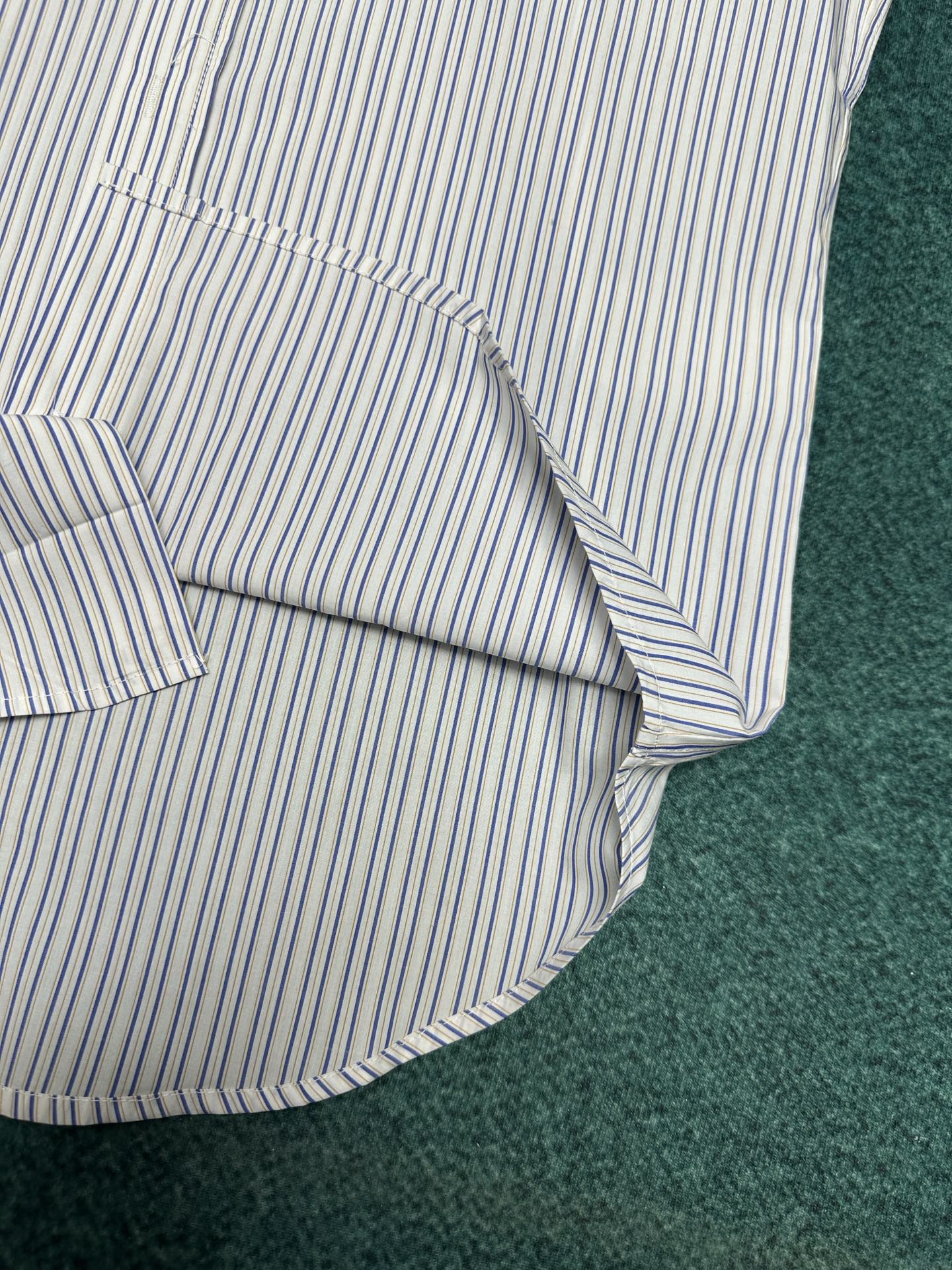 驴家 25ss新款字母条纹印花别针单排扣长袖衬衫 男款 高版本码数：S.M.L.XL.