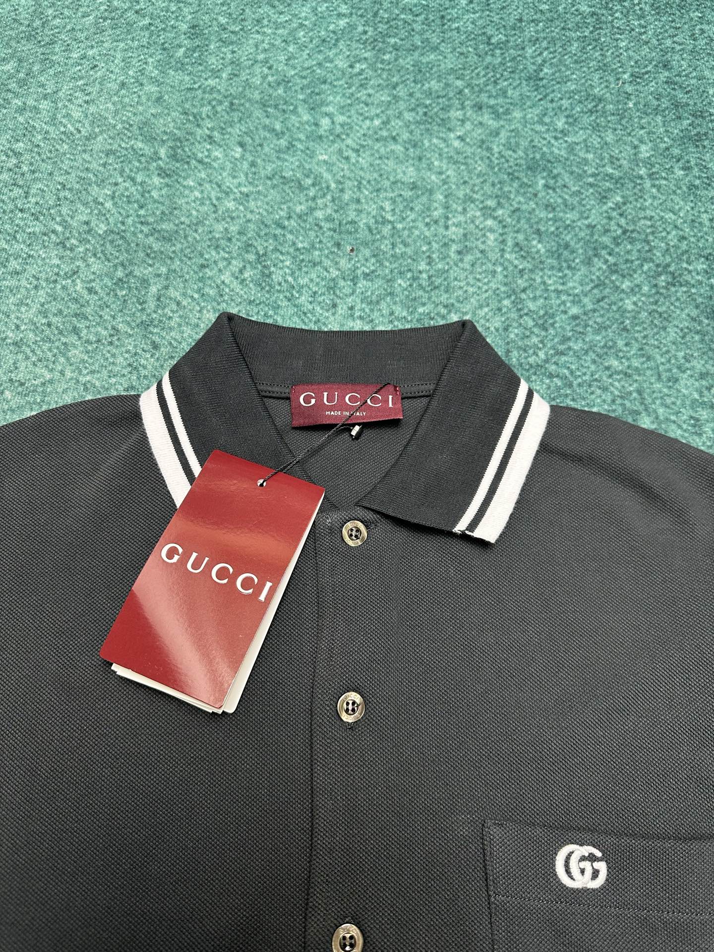 G家 25ss新款饰刺绣珠地棉Polo衫 男款 深灰色 高版本码数：S.M.L.XL.