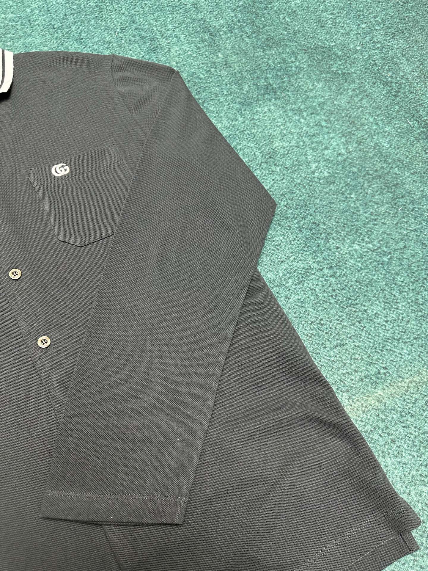 G家 25ss新款饰刺绣珠地棉Polo衫 男款 深灰色 高版本码数：S.M.L.XL.