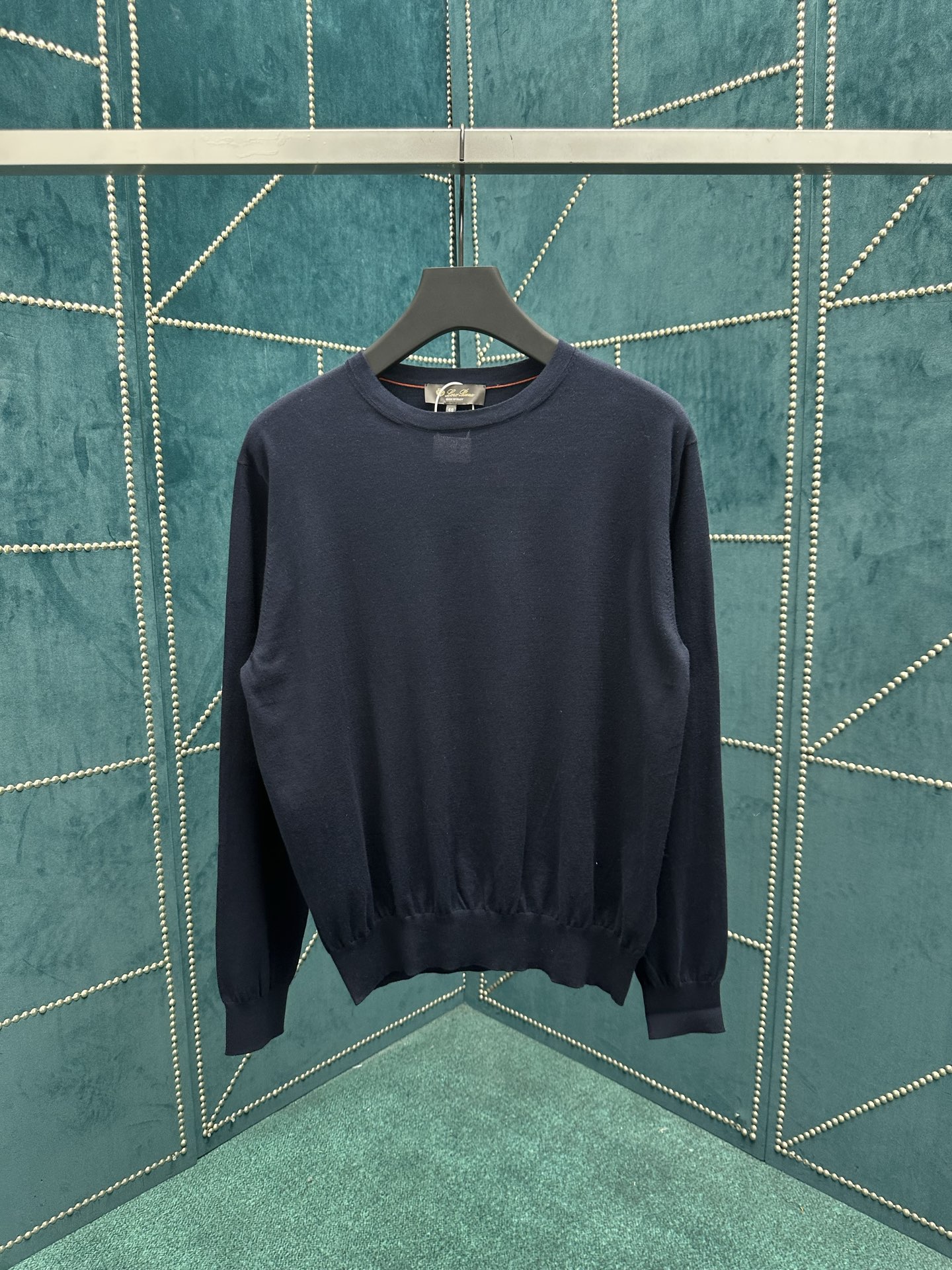 NO:524970,LP 25ss new solid color round neck cotton sweater men's navy blue yard 48.50.52.54., loro piana, alexander wang19860909LP 25ss新款纯色圆领棉质针织衫 男款 海军蓝 码数48.50.52.54.,,loro piana,alexander wang,Men's clothing