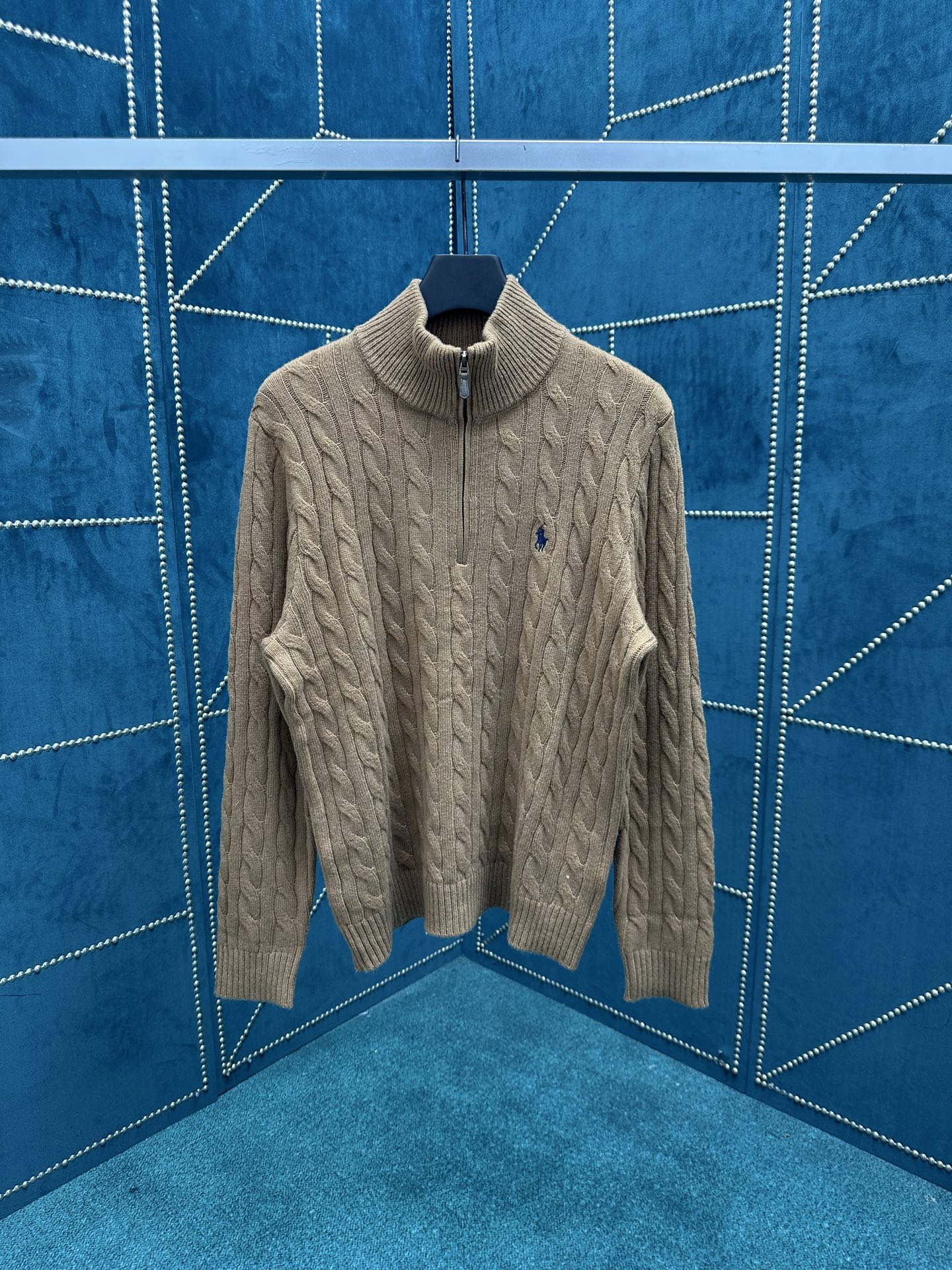 NO:524965,Polo 25ss new style solid color pony embroidered long sleeve sweater men's khaki S.M.L.XL., alexander wang19860909Polo 25ss新款 纯色小马刺绣长袖·针织衫 男款 卡其色 码数S.M.L.XL.,,alexander wang,Men's clothing