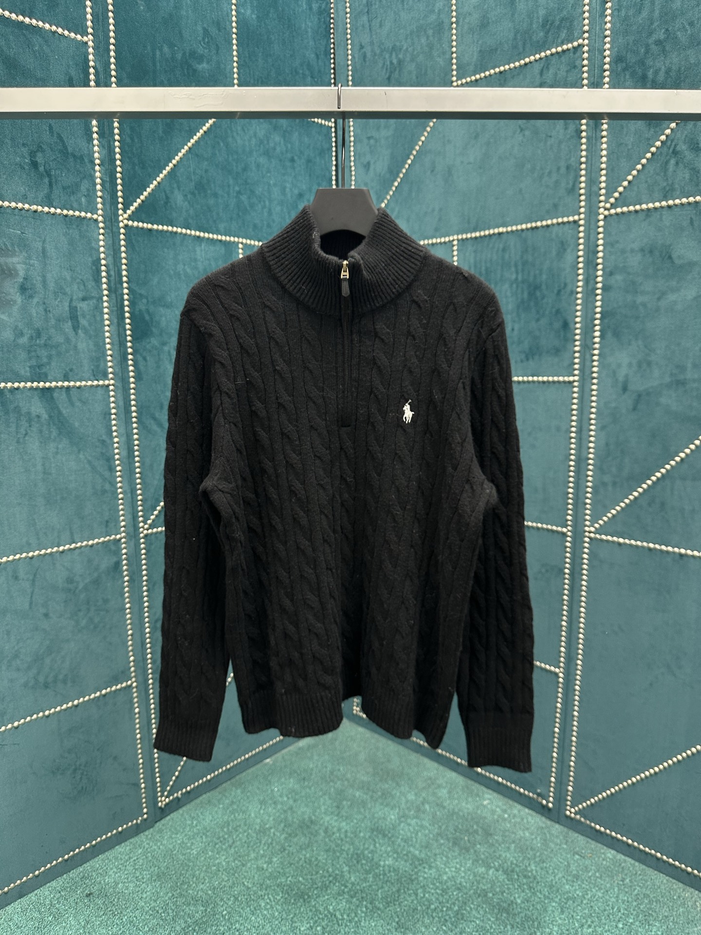 NO:524967,Polo 25ss new style solid color pony embroidered long sleeve sweater men's black size S.M.L.XL., alexander wang19860909Polo 25ss新款 纯色小马刺绣长袖·针织衫 男款 黑色 码数S.M.L.XL.,,alexander wang,Men's clothing