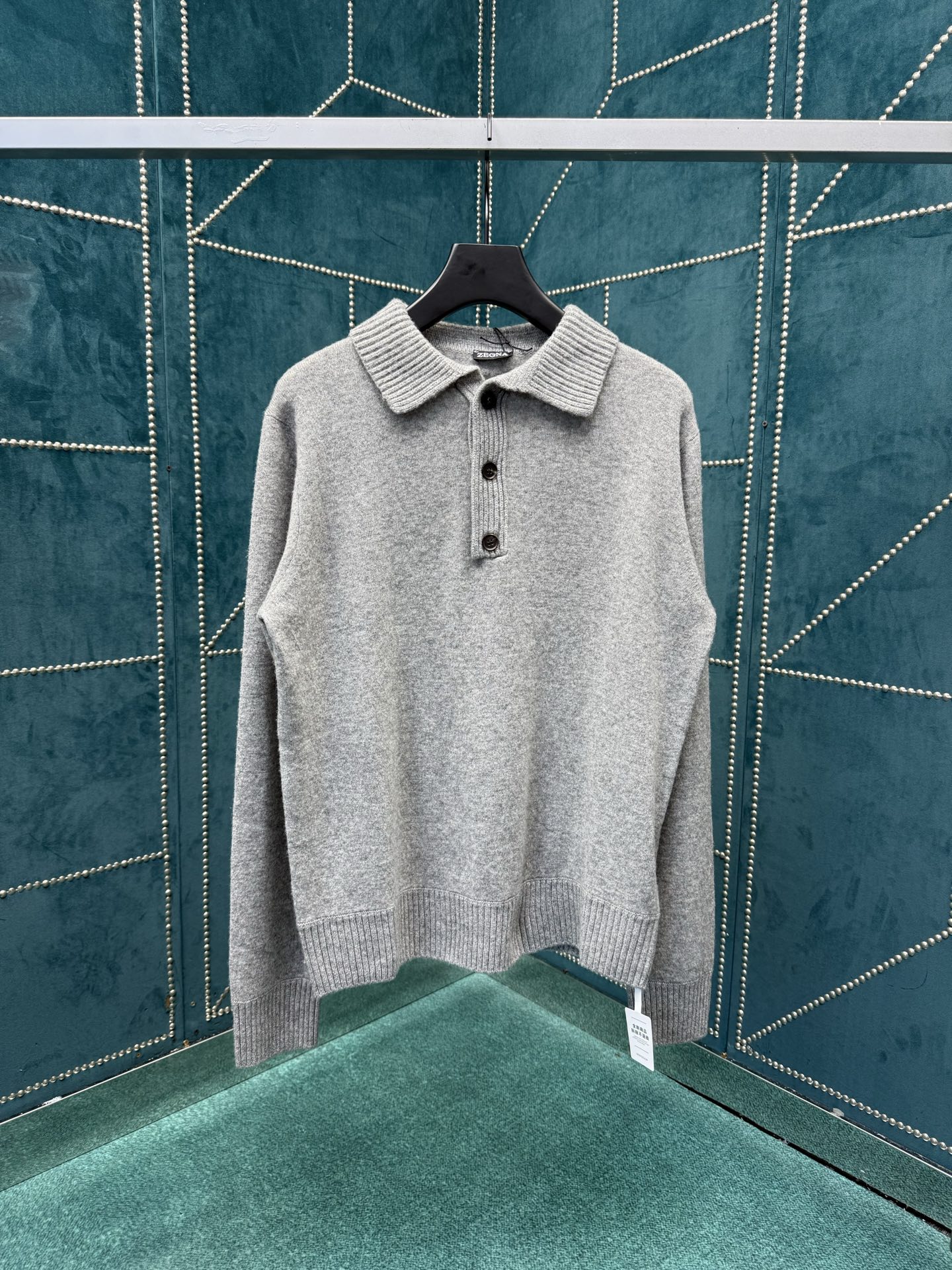 NO:523899,Zegna 25ss new solid color knitted POLO shirt gray high version S.ML.XL., zegna, alexander wang19860909杰尼亚 25ss新款纯色针织POLO衫 灰色 高版本 码数S.ML.XL.,,zegna,alexander wang,Men's clothing