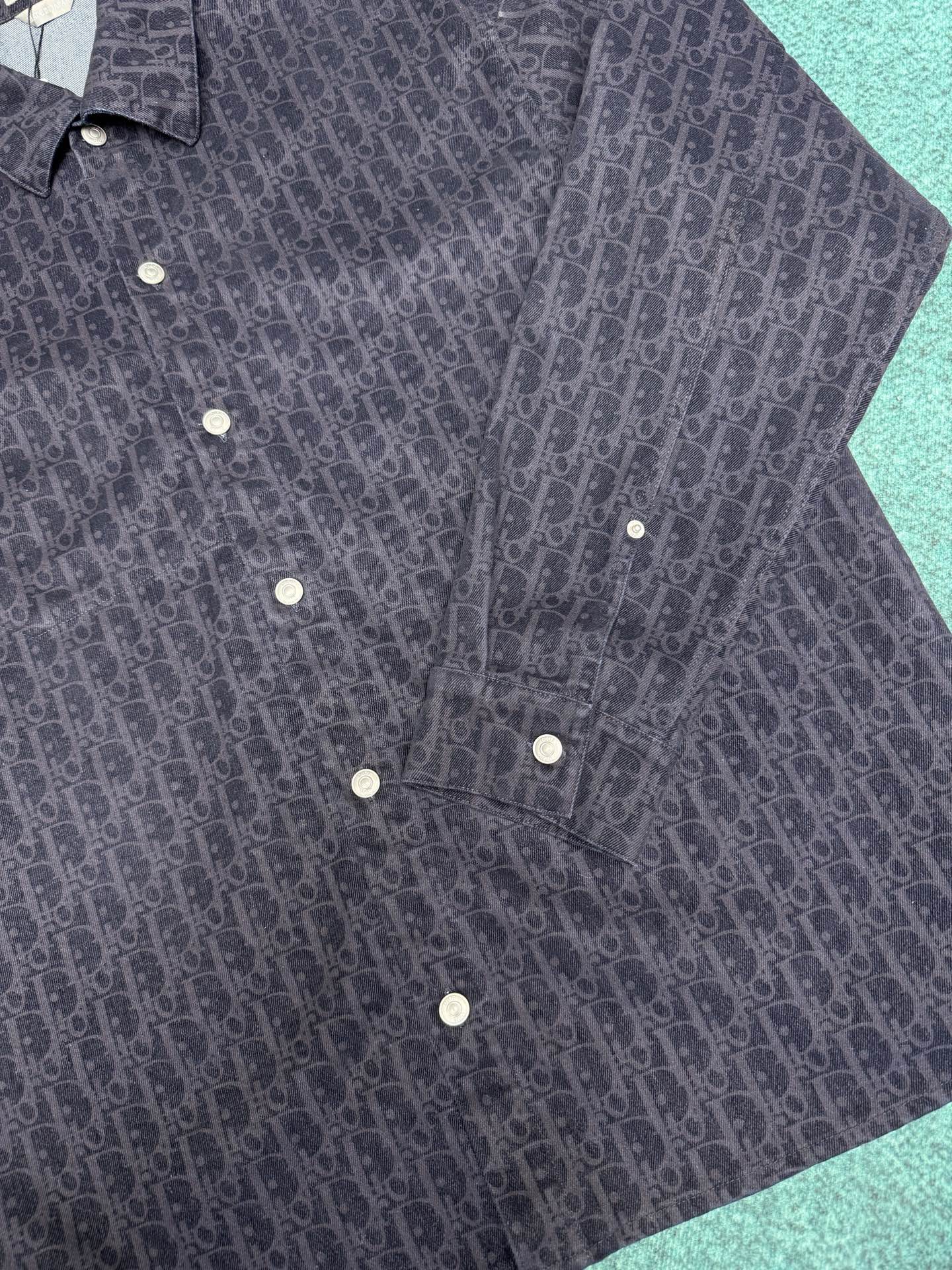 迪奥 25ss新款外套衬衫 蓝色棉质混纺斜纹面料 Oblique 印花码数：39.40.41.42.