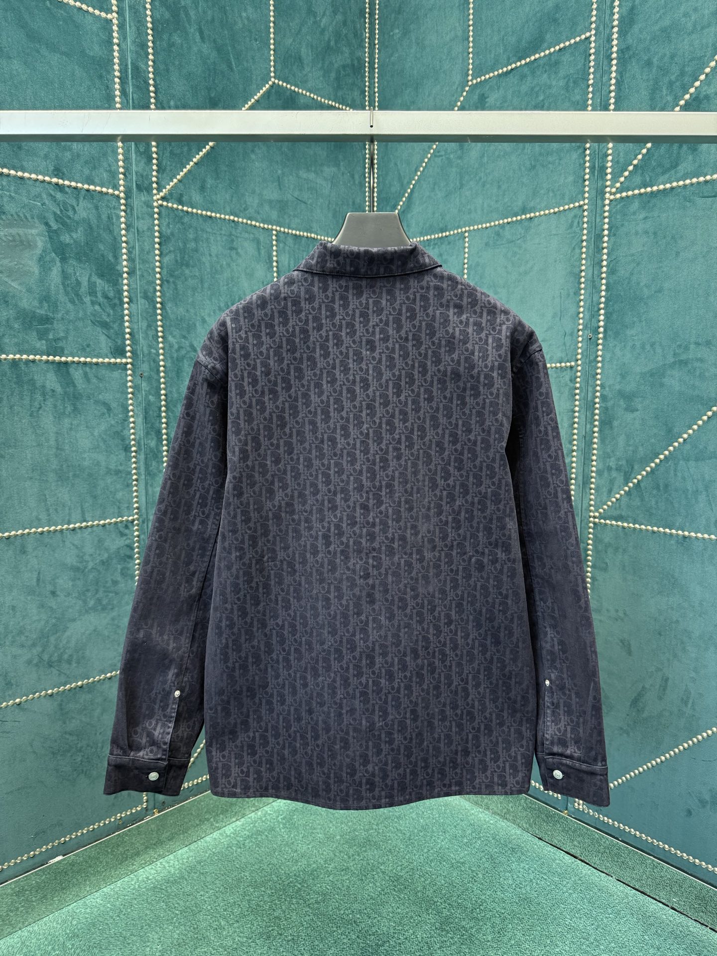 迪奥 25ss新款外套衬衫 蓝色棉质混纺斜纹面料 Oblique 印花码数：39.40.41.42.