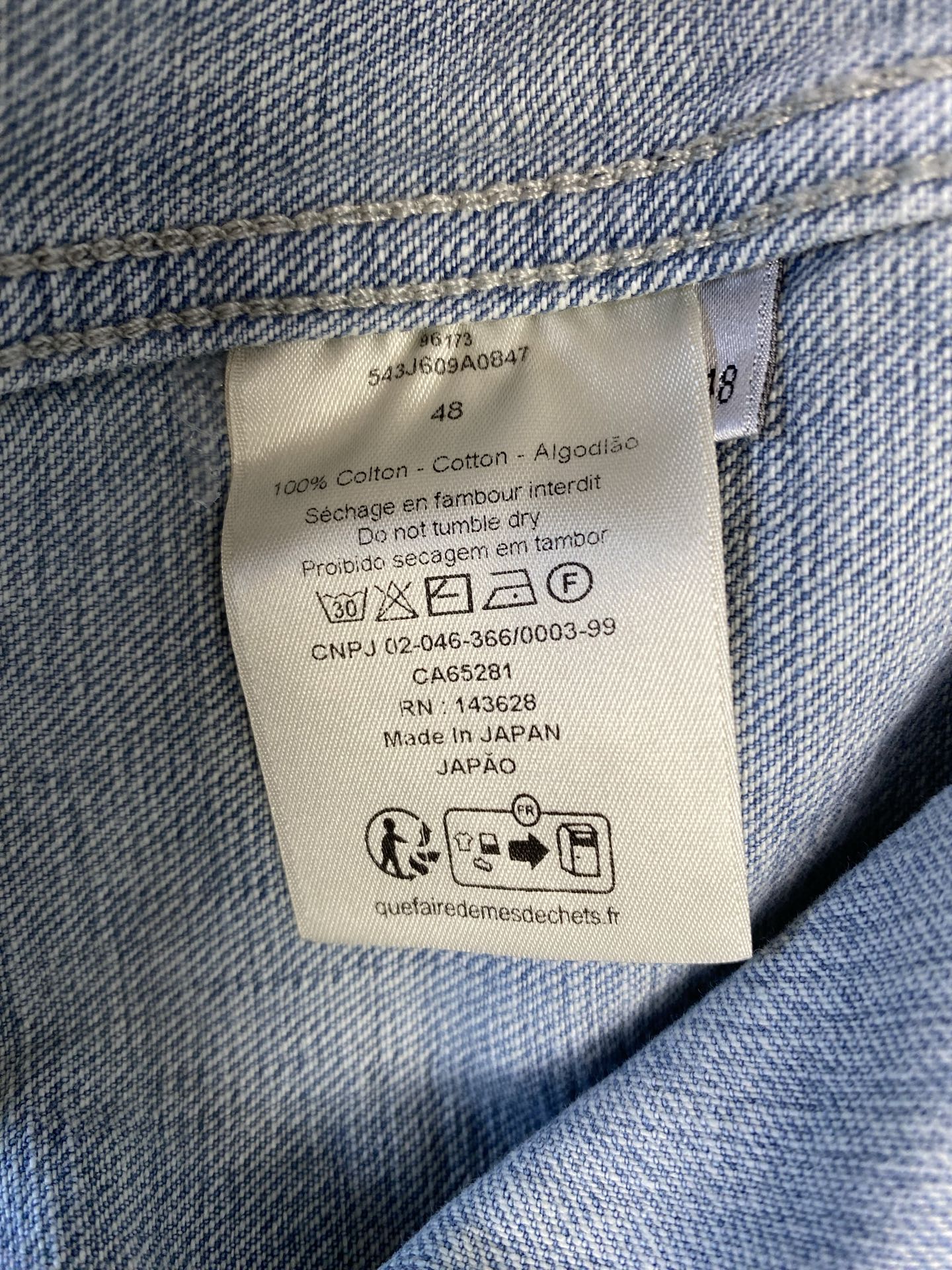 迪奥 25ss新款CD新款水洗拼接刺绣牛仔外套 定制石磨水洗棉质丹宁牛仔布面料重度洗水磨白工艺，定制辅料