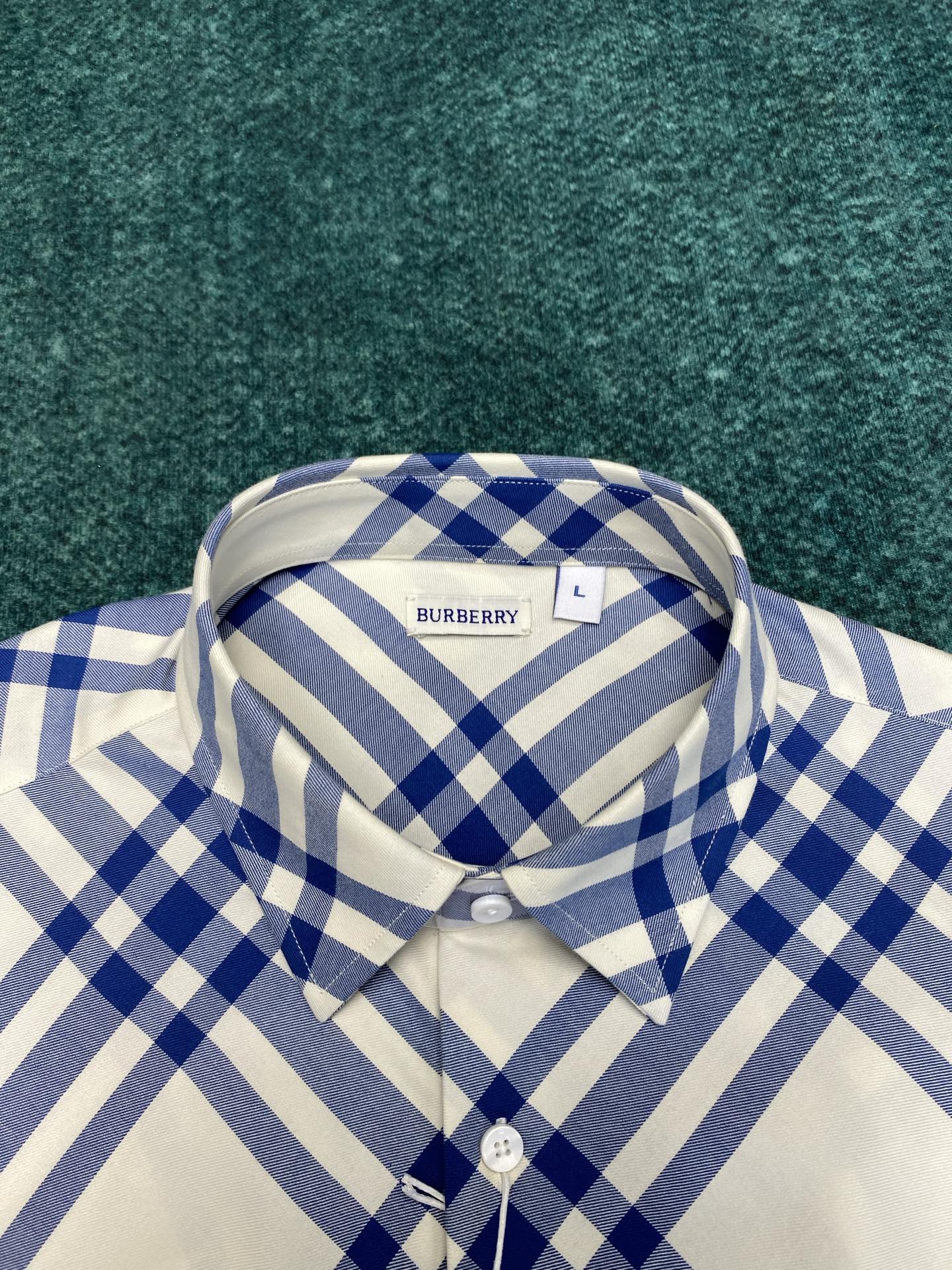 巴宝莉 新款经典条纹拼接撞色长袖衬衫 高版本码数：S.M.L.XL.XXL.