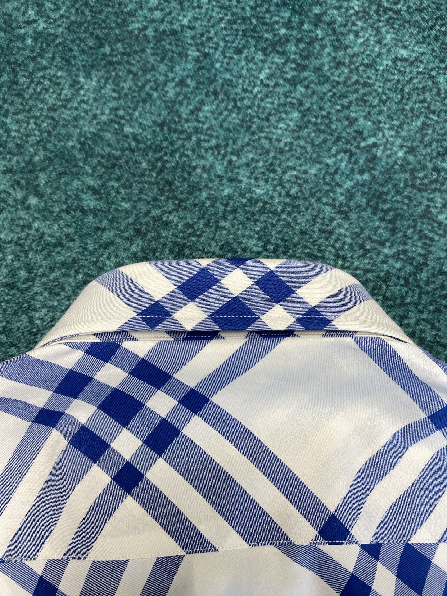 巴宝莉 新款经典条纹拼接撞色长袖衬衫 高版本码数：S.M.L.XL.XXL.