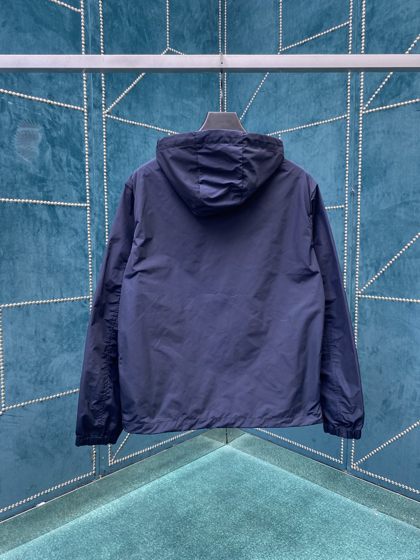 芬迪 25ss新款纯色拉链连帽长袖夹克外套 男款 蓝色 高版本 码数：46.48.50.52.54.