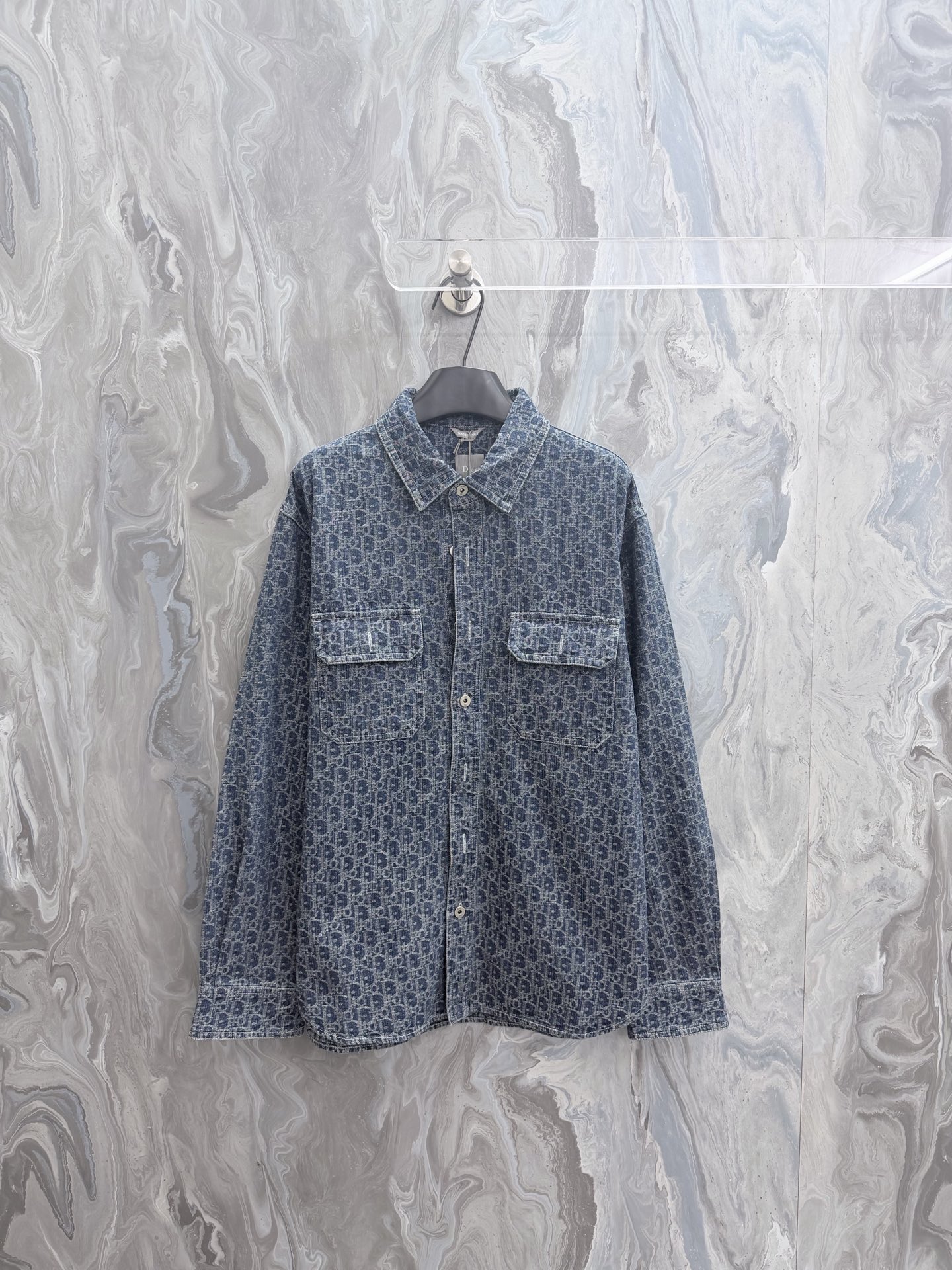 Dior Blue Monogram Button Shirt