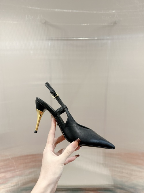 Gucci Women's Pointed-Toe Slingback Heels with Metal Heel 1 Gucci Women's Pointed-Toe Slingback Heels with Metal Heel