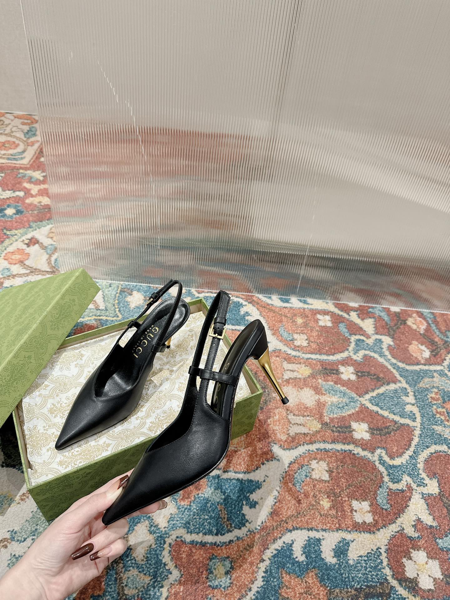 Gucci Women's Pointed-Toe Slingback Heels with Metal Heel 3 i1703601862 285 7