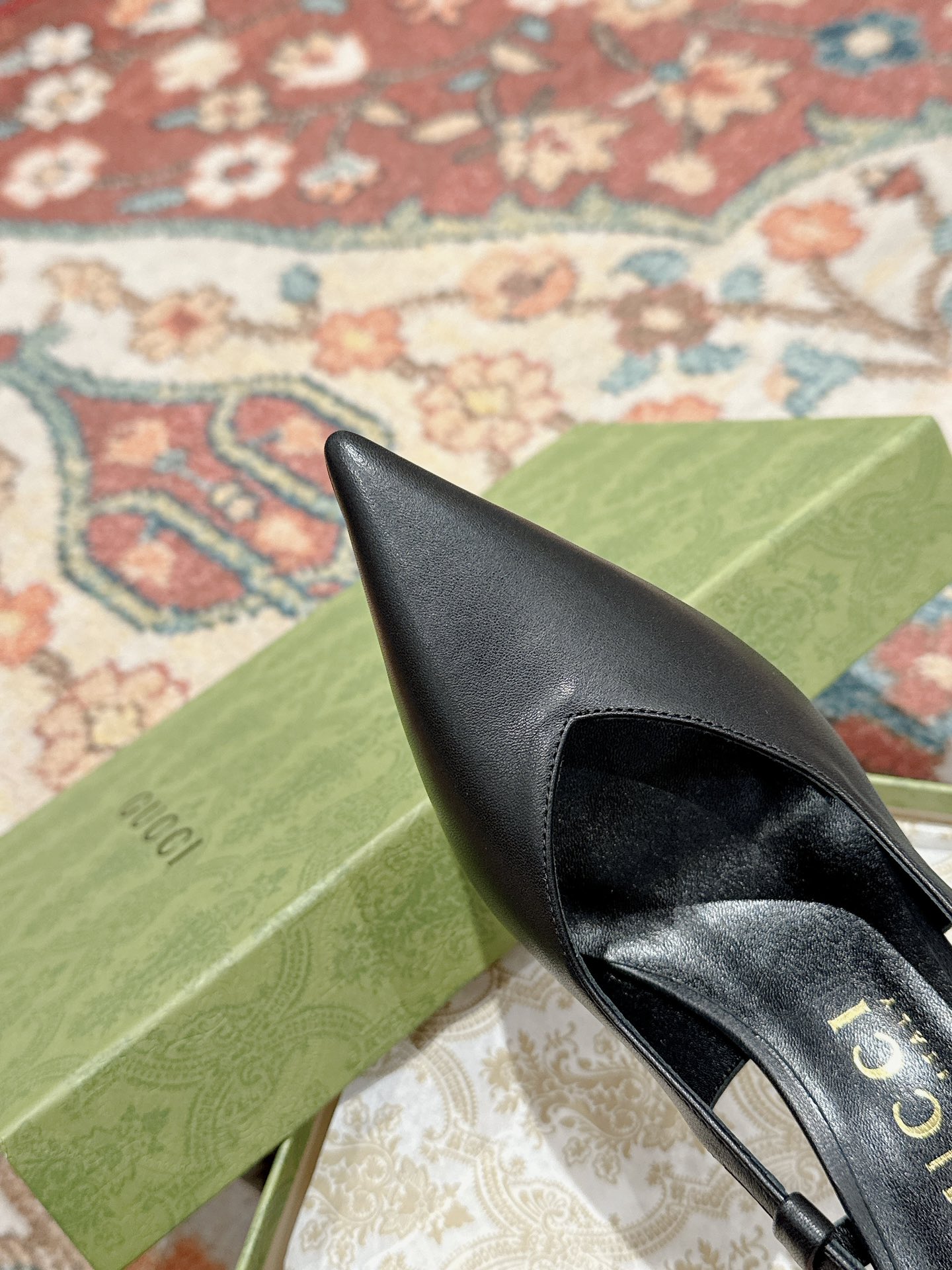 Gucci Women's Pointed-Toe Slingback Heels with Metal Heel 7 i1703601862 5266 3