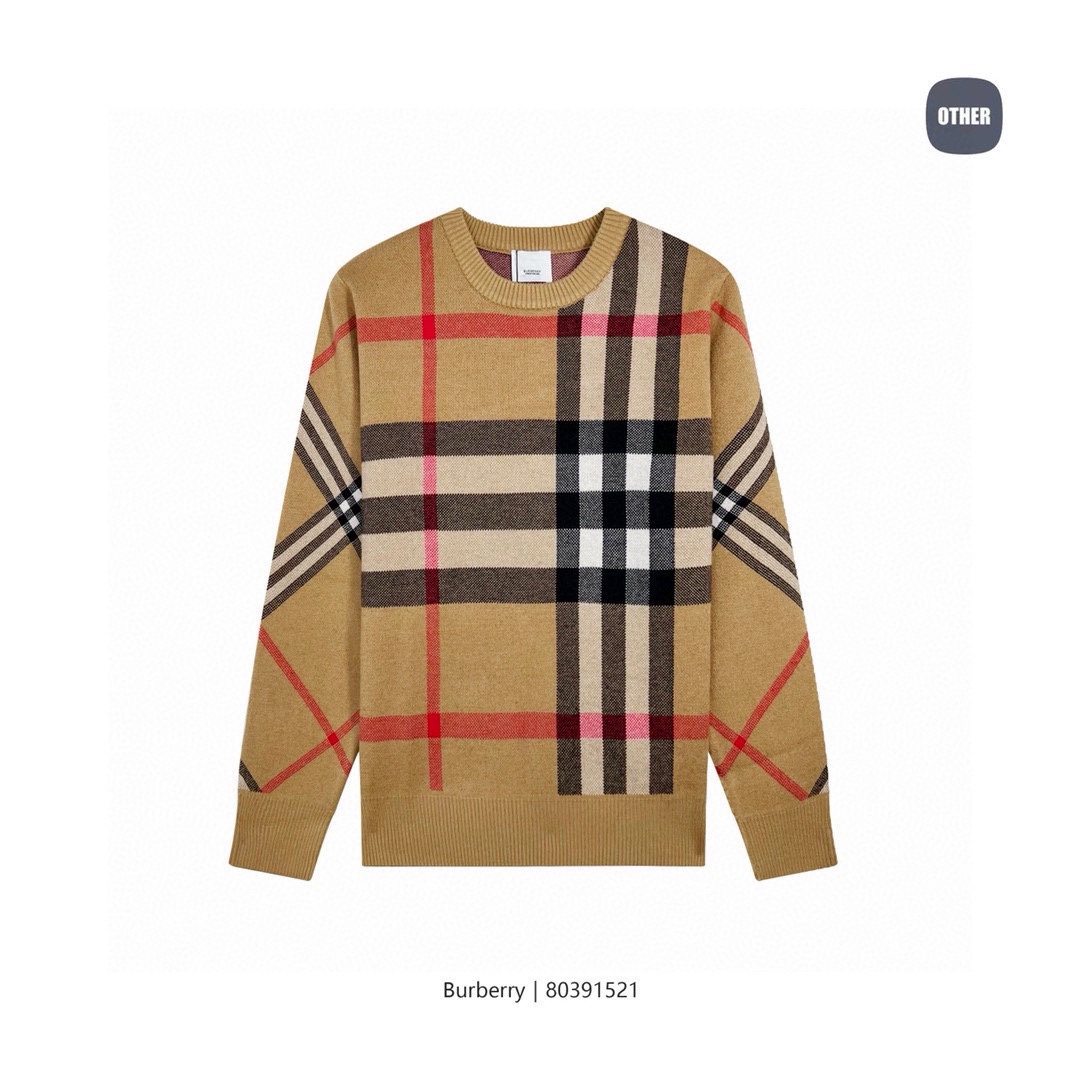 Burberry Kleidung Strickpullover Sweatshirts Gitter Stricken