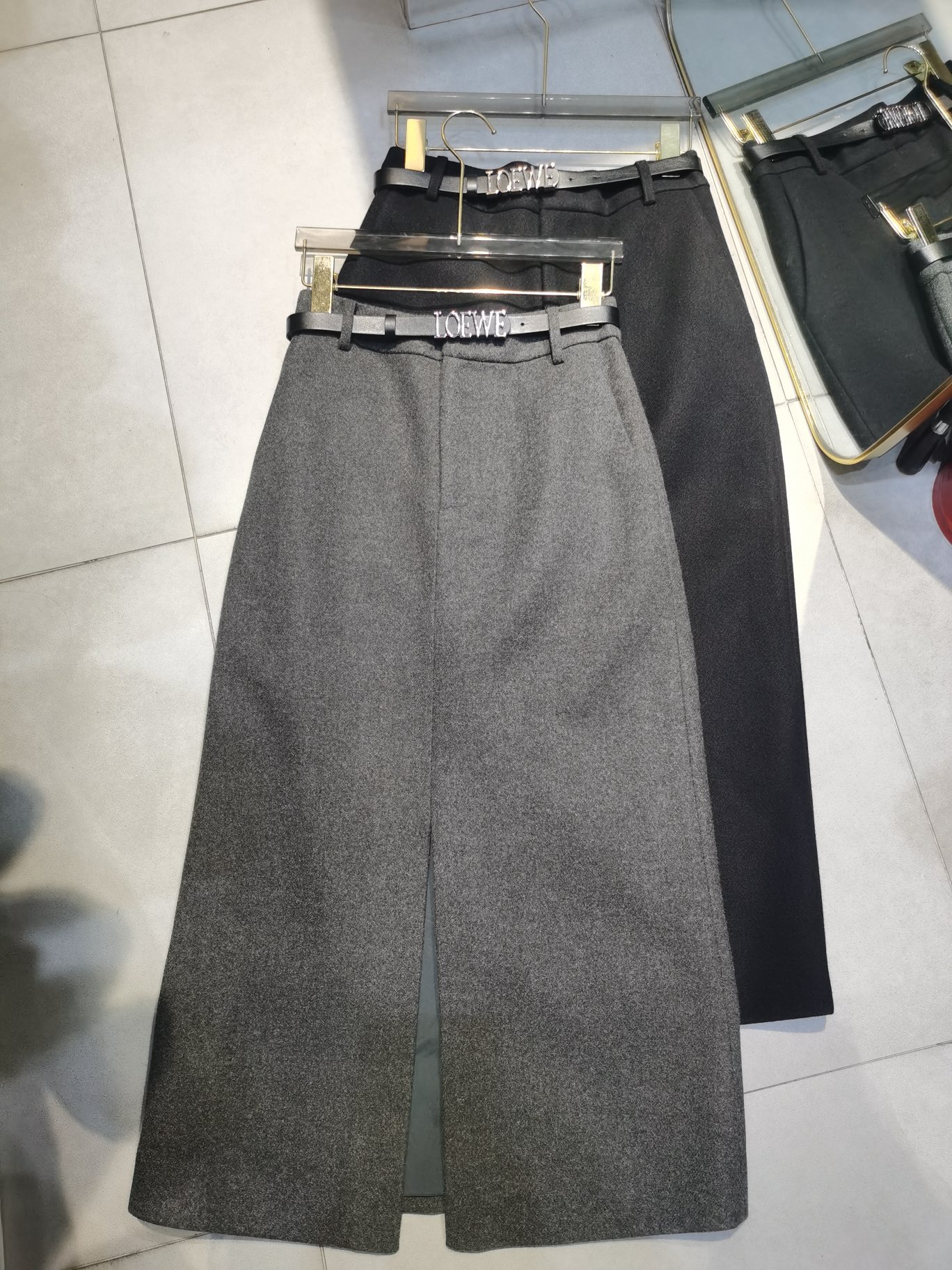 Loewe Abbigliamento Abiti da Donna Nero Grigio Lana Collezione Autunno/Inverno