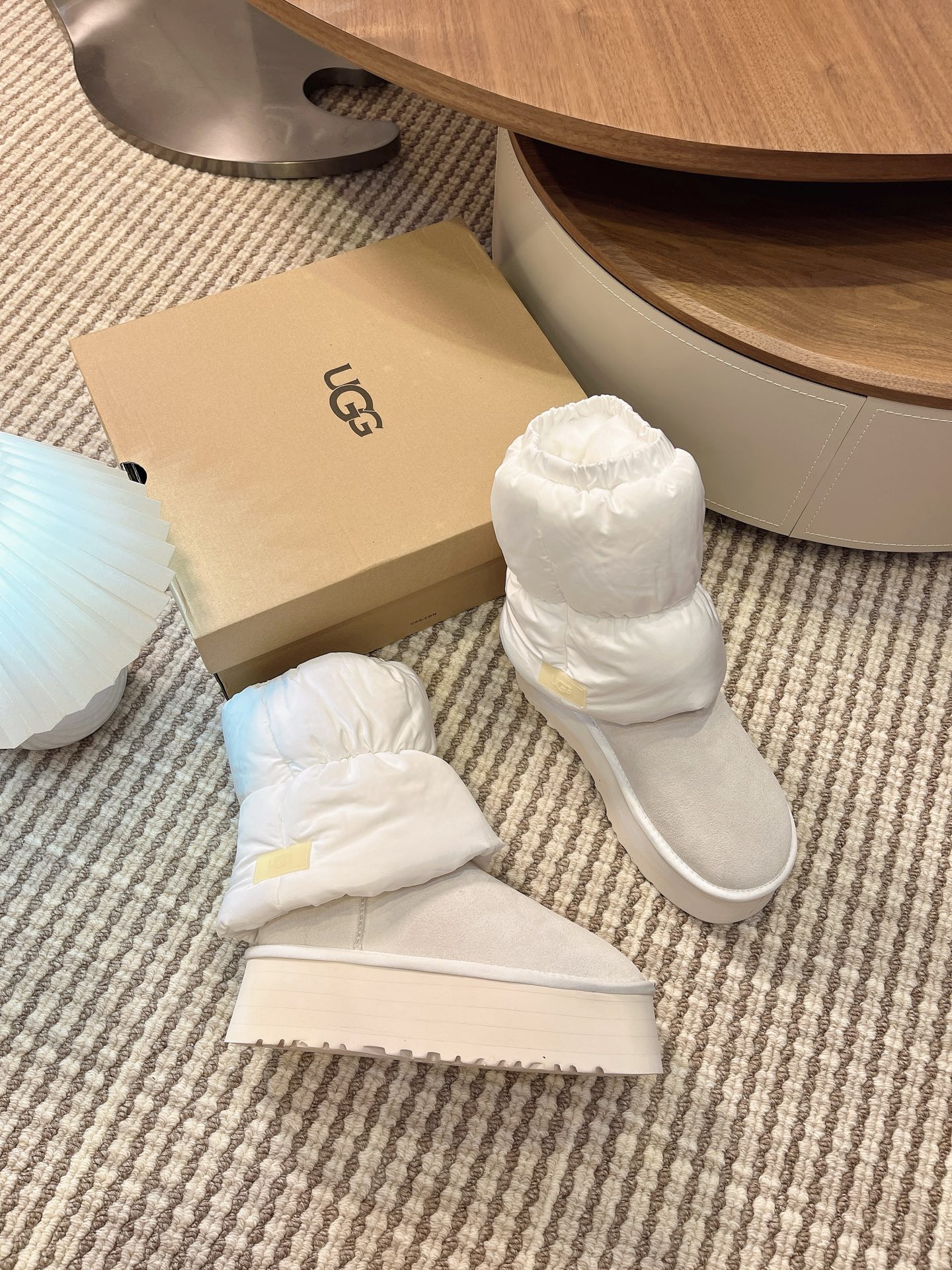 UGG Women's Elastic Platform Snow Boots Winter New Collection - Beige 9 i1760308304046 782 0 7