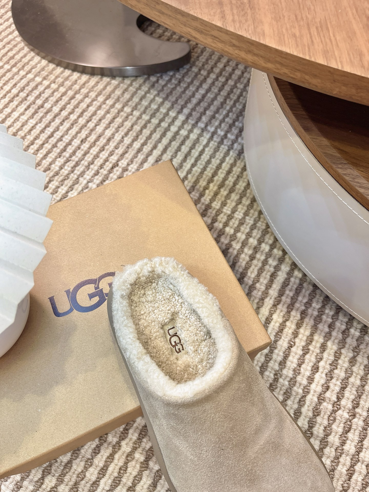 🔥Ugg大头土豆 升级版厚底增高拖鞋，牛皮羊毛 小个子秒变大长腿 小红书主推款 颜色：栗色 木棕 羚羊棕