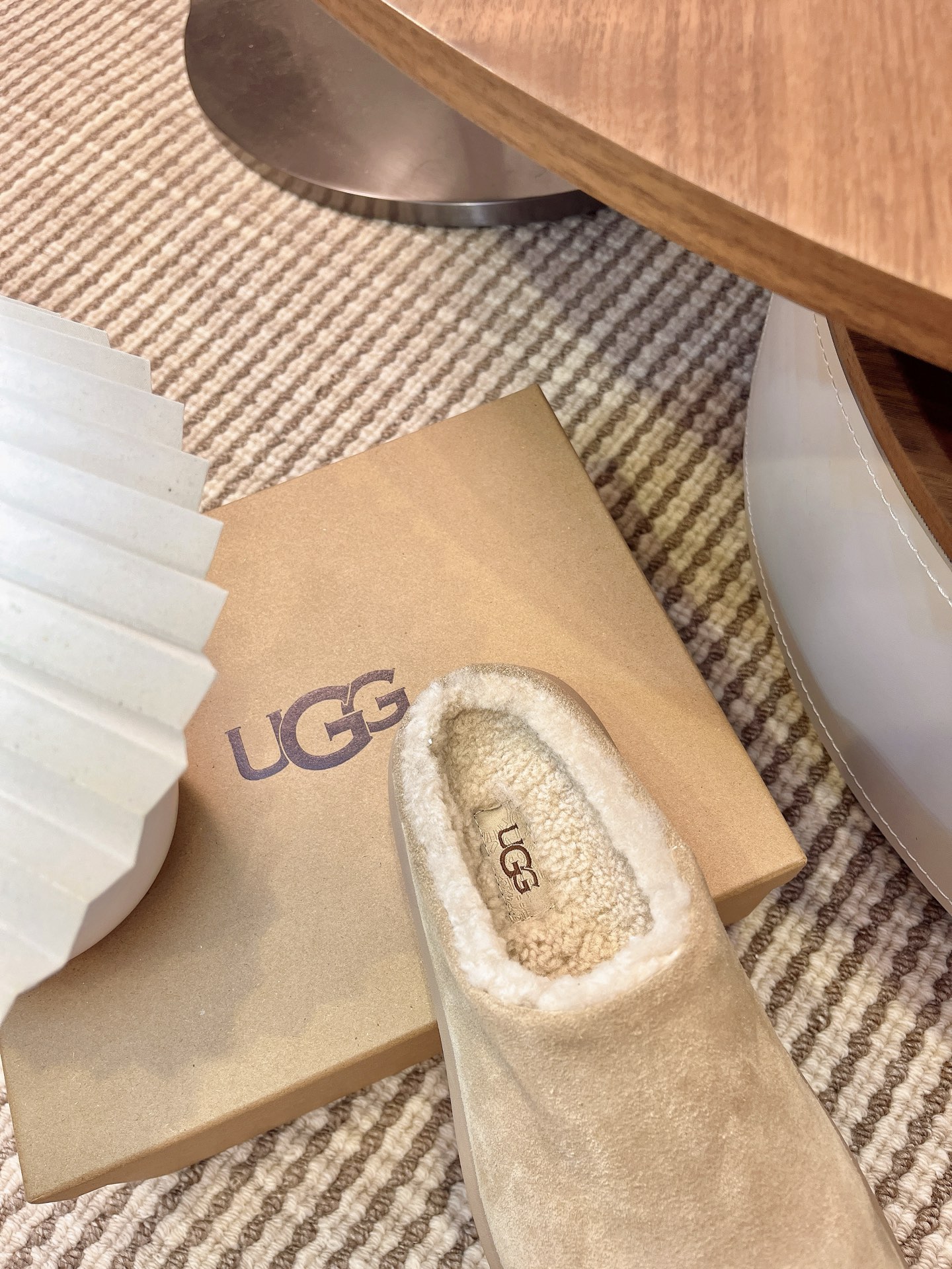 🔥Ugg大头土豆 升级版厚底增高拖鞋，牛皮羊毛 小个子秒变大长腿 小红书主推款 颜色：栗色 木棕 羚羊棕