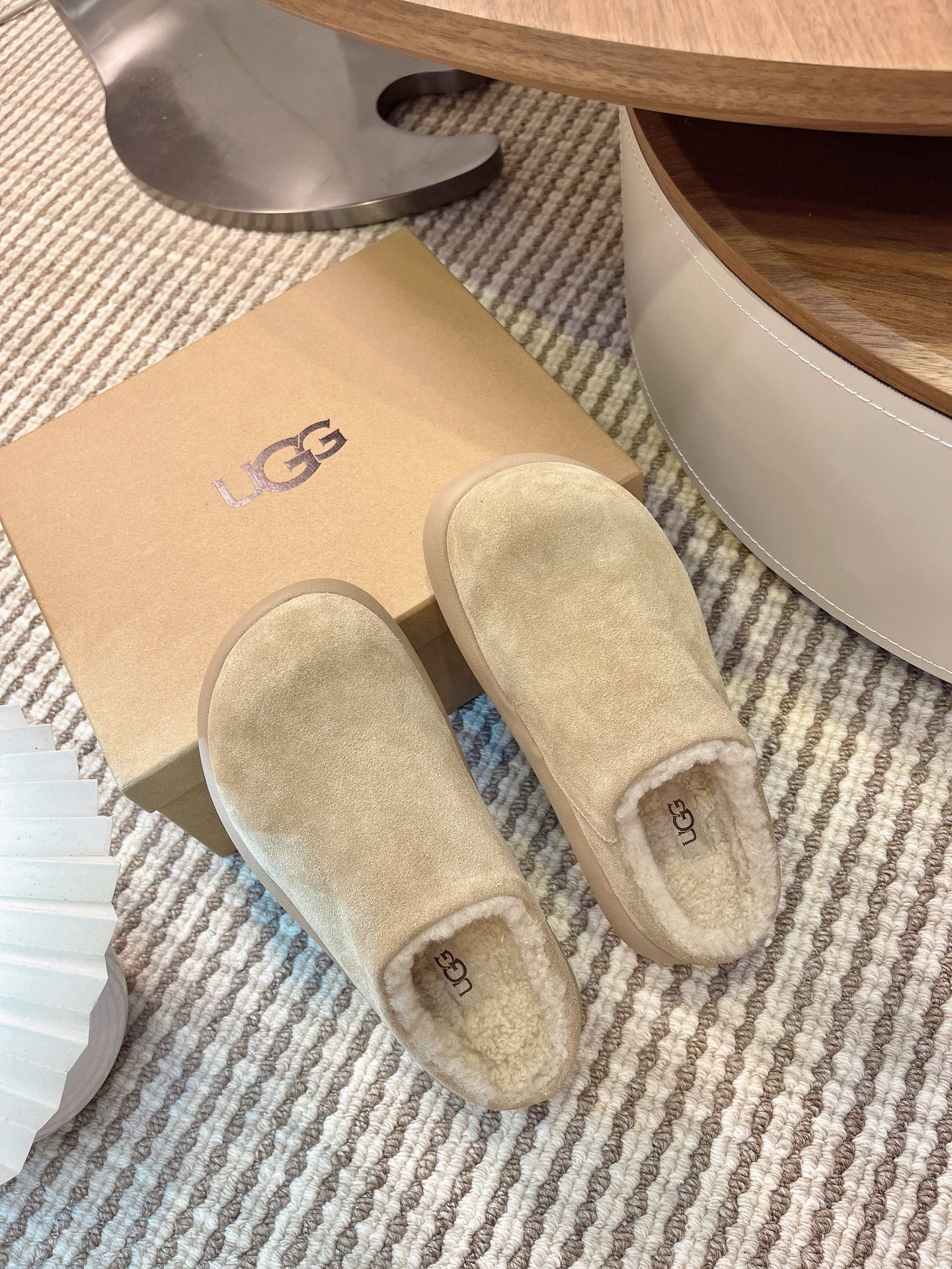 🔥Ugg大头土豆 升级版厚底增高拖鞋，牛皮羊毛 小个子秒变大长腿 小红书主推款 颜色：栗色 木棕 羚羊棕