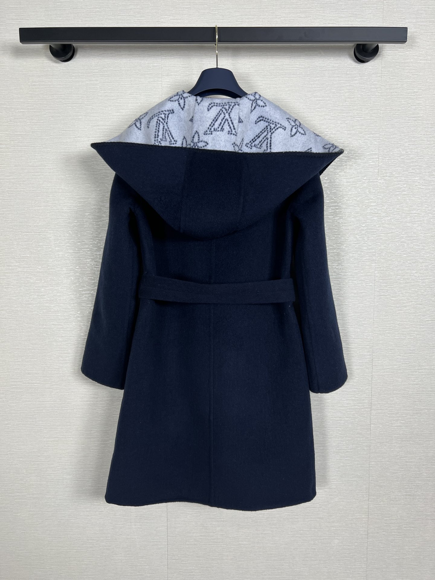 Louis Vuitton Navy Contrast Monogram Coat