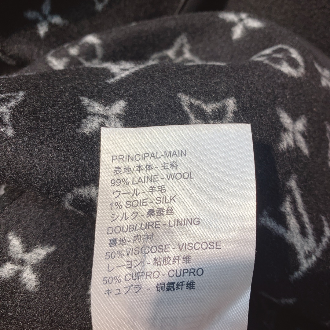 Louis Vuitton Black Monogram Belted Coat