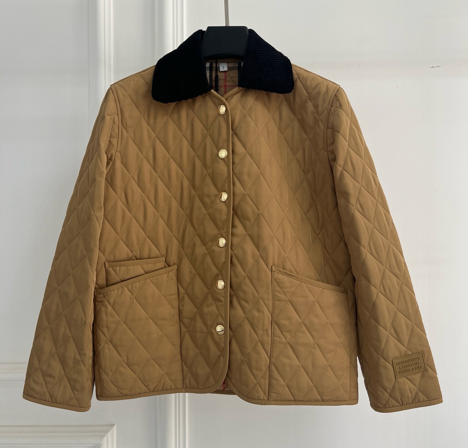 Burberry Tan Quilted Button Jacket