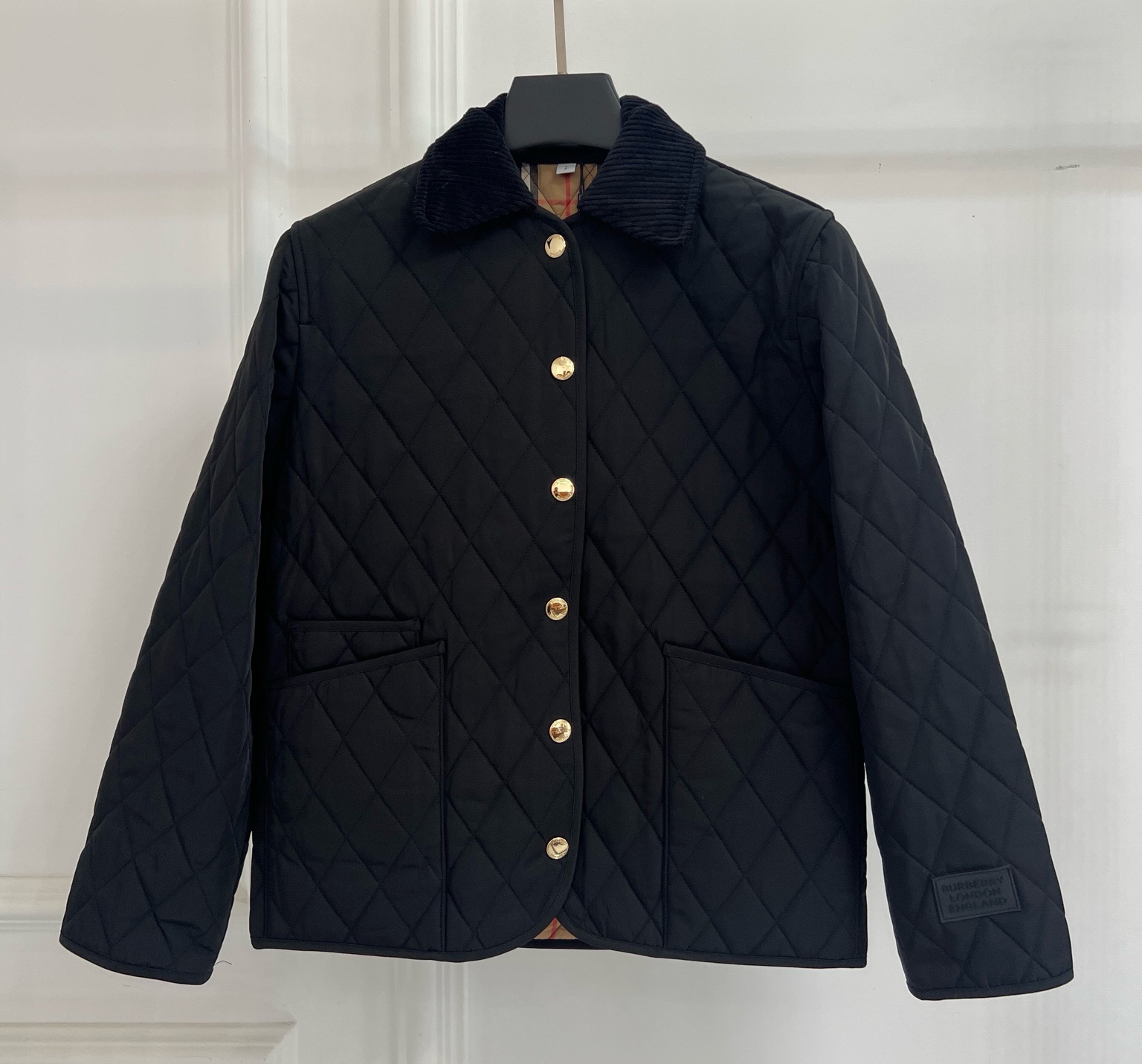 Burberry Black Quilted Button Jacket
