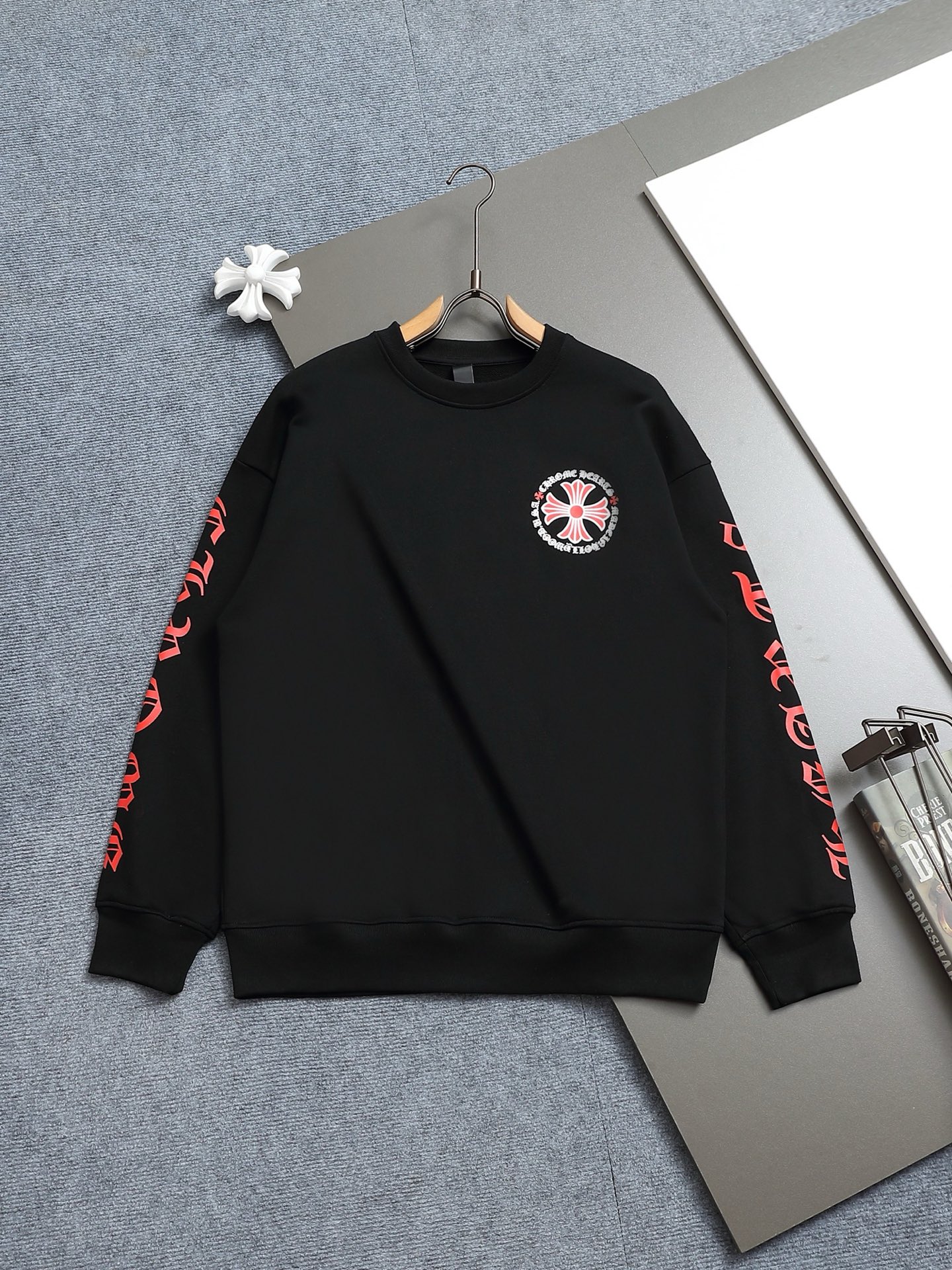 Chrome Hearts Cross Print Black Cotton Sweatshirt Round Neck XS-L 1 i1754754202711 205 0 0