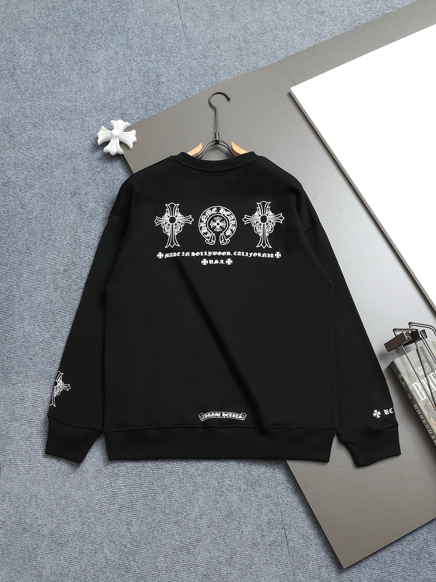 Chrome Hearts Horseshoe Logo Sweatshirt - Round Neck, Cotton, Black and White 3 i1754755355809 7087 0 1