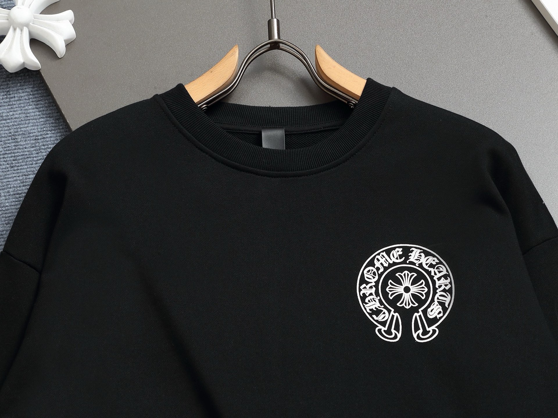 Chrome Hearts Horseshoe Logo Sweatshirt - Round Neck, Cotton, Black and White 4 i1754755365313 2000 0 2
