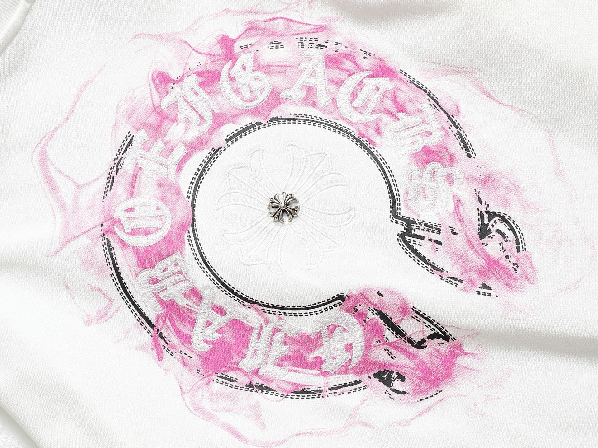 
Chrome hearts ch克罗心十字架马蹄LOGO
万针刺绣工艺圆领卫衣
版型大 宽松有型区别低