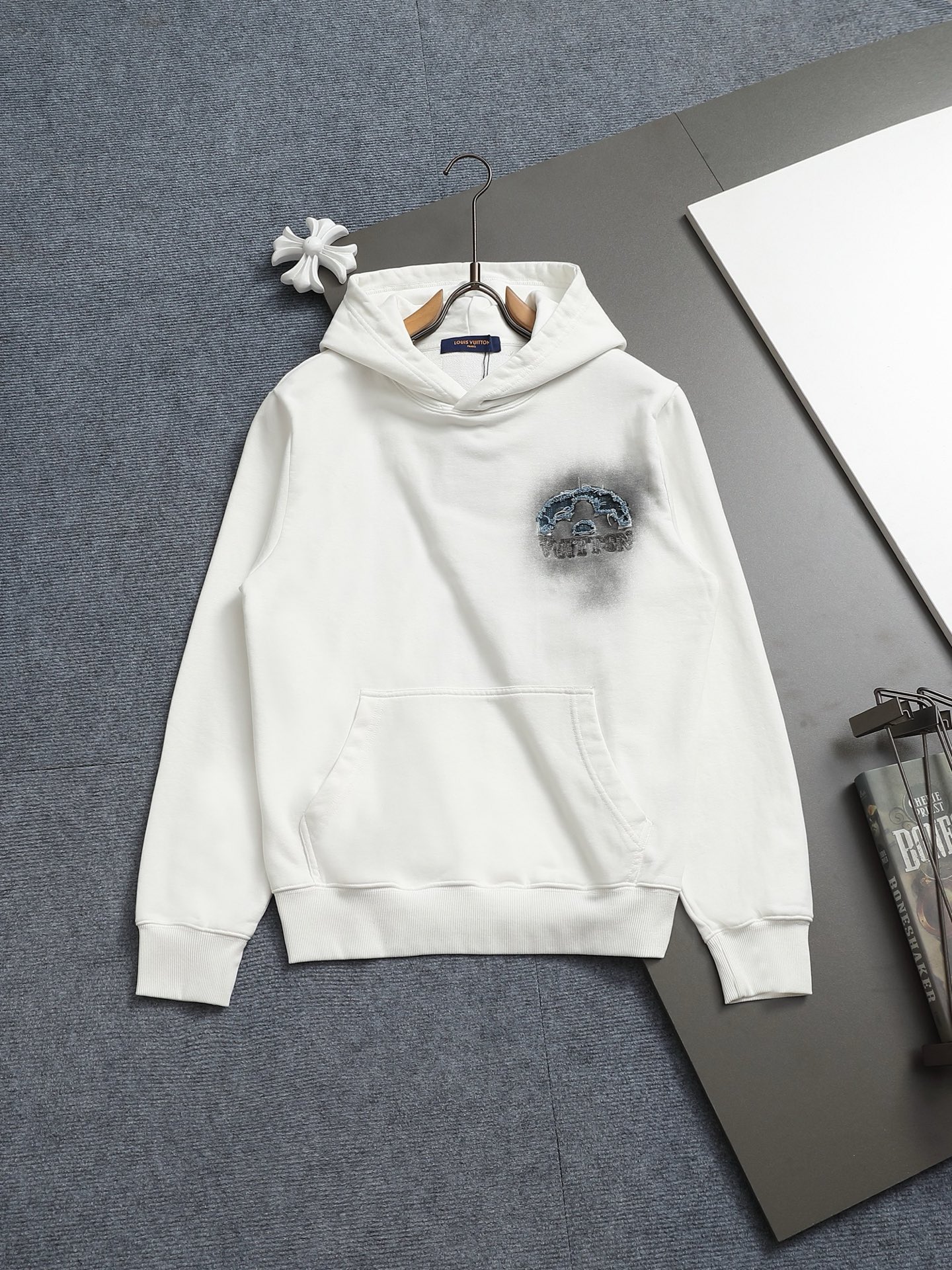 Louis Vuitton Clásico Sudadera con Capucha de Felpa con Logo Bordado