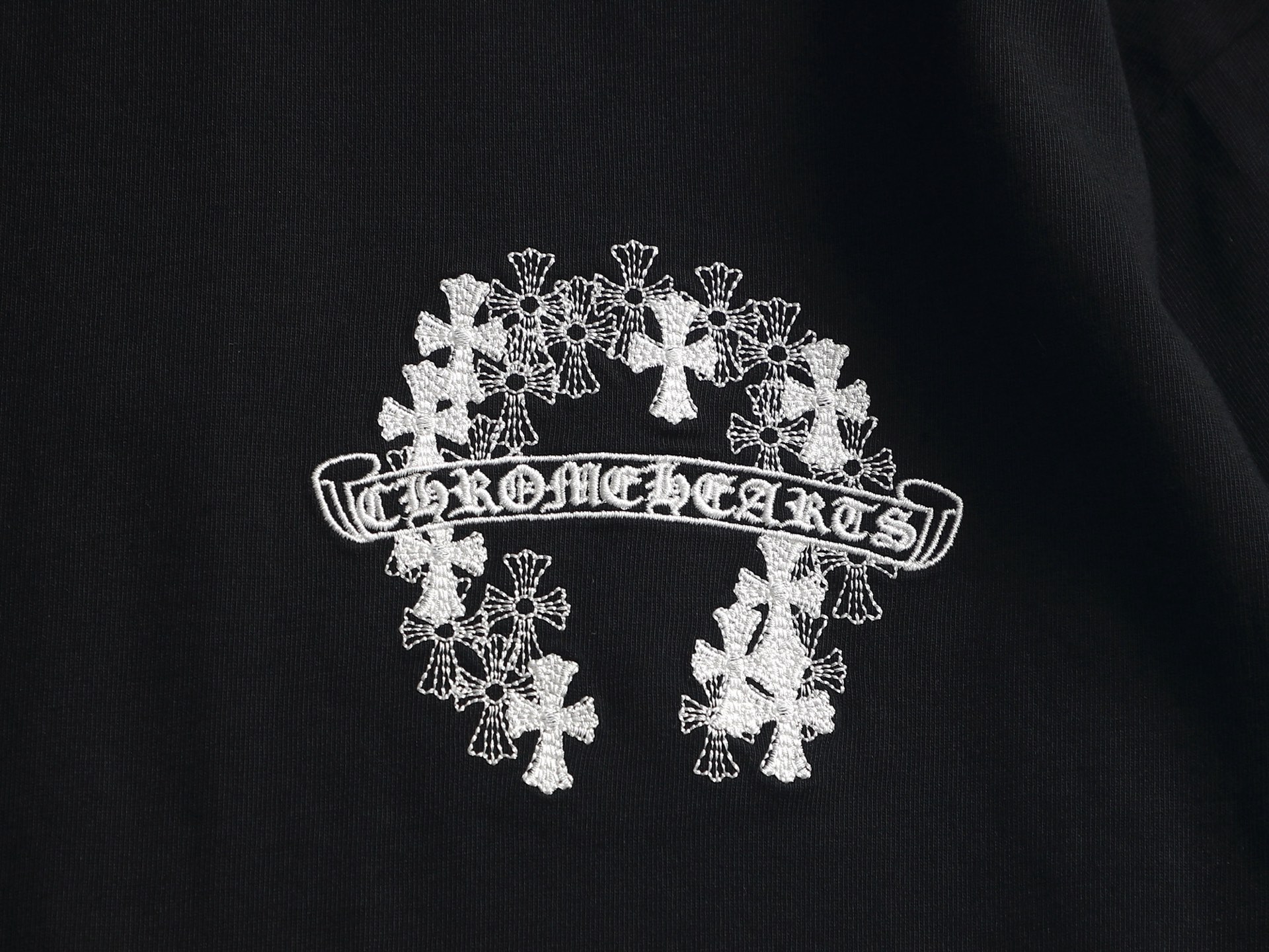 Chrome Hearts 𝗖𝗵𝗿𝗼𝗺𝗲 𝗛𝗲𝗮𝗿𝘁𝘀/克罗心2026十字架贴布刺绣夏季新款 美式酸洗做旧激光烧花贴布绣情侣休闲短袖T恤